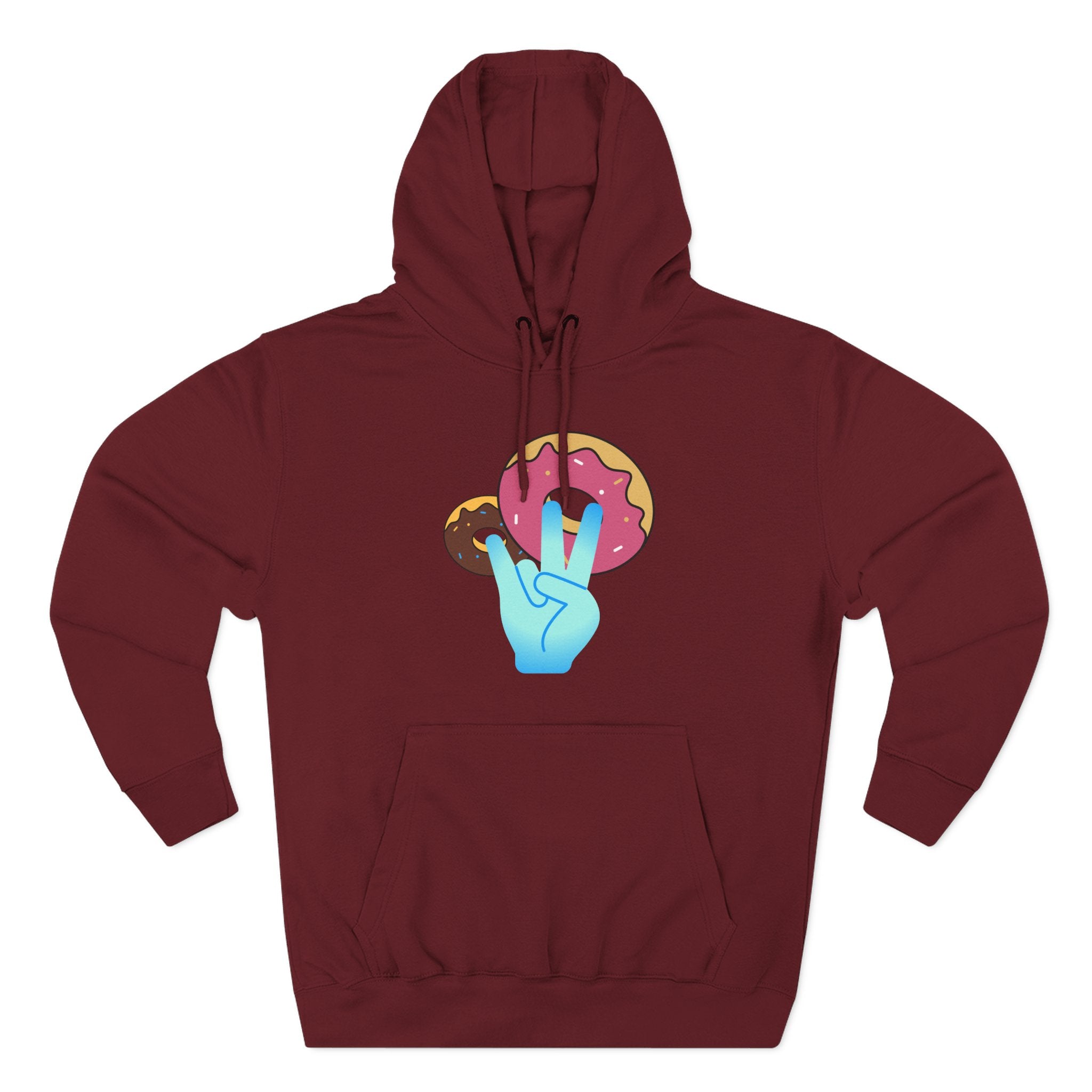Playful Donut Fleece Hoodie, Cozy Hoodie for Foodies, Trendy Casual Wear, Gift for Food Lovers, Sweet Treat Apparel