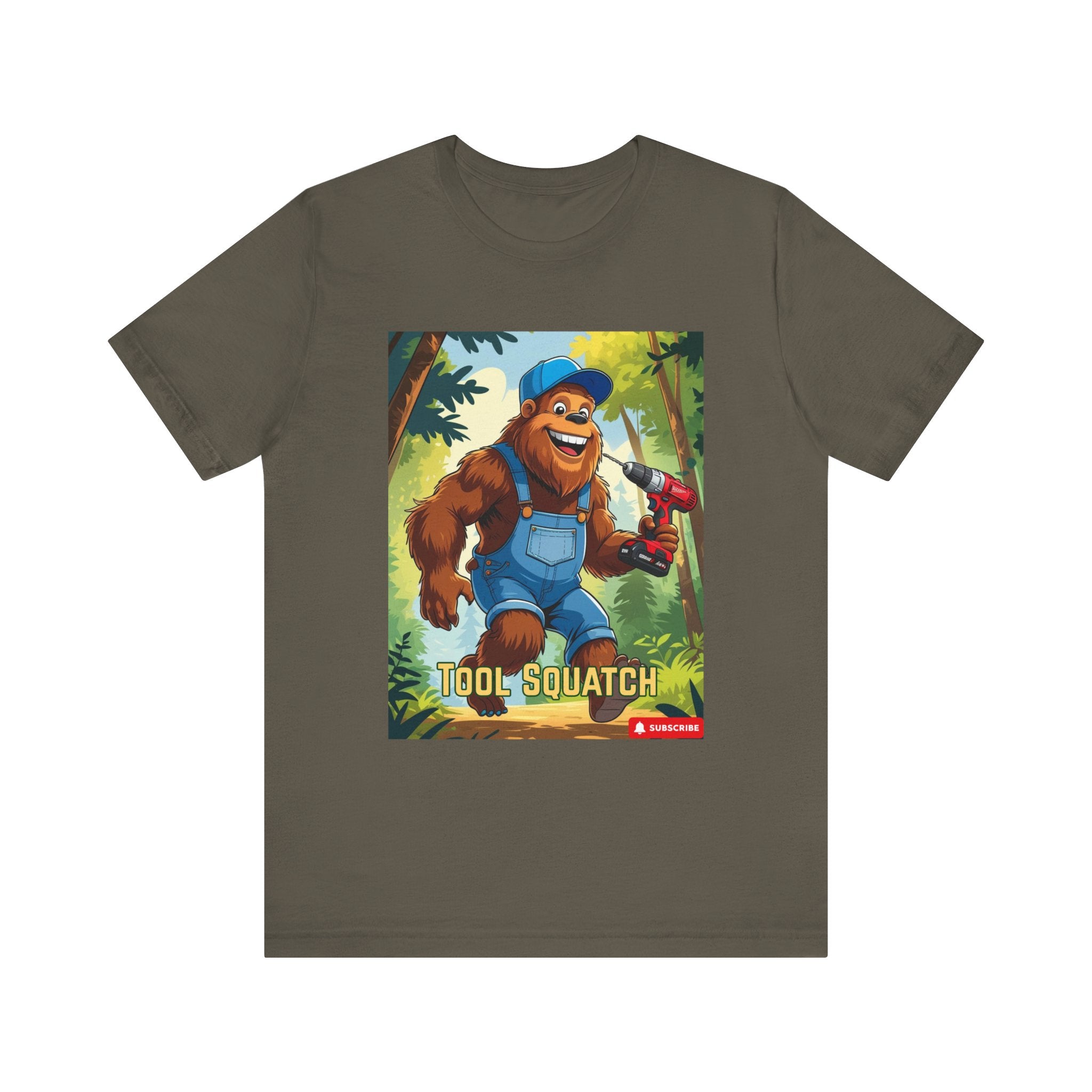Tool Squatch Graphic Tee, Funny T-Shirt for Nature Lovers, Unisex Short Sleeve, Gift for Dad, Camping Apparel, Outdoor Adventure
