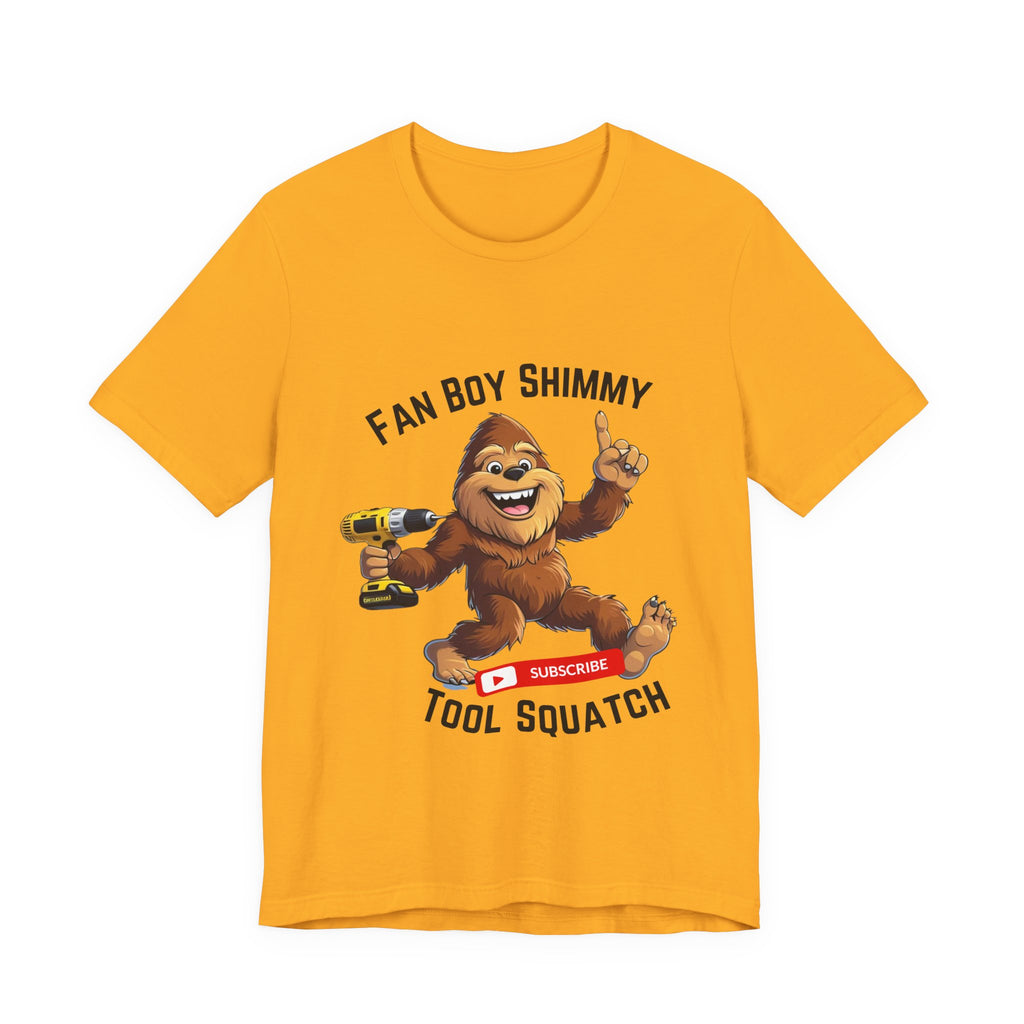 Fanboy Shimmy Tools Tee, Tool Squatch, Fun Graphic T-Shirt for DIY Lovers, Unisex Jersey Short Sleeve T-Shirt, Gift for Handyman, Celebration of Crafting
