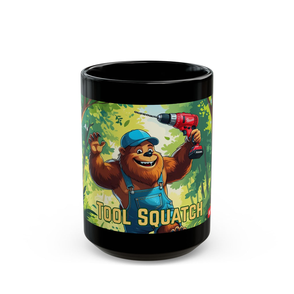 Tool Squatch Mug - Funny Black 11oz & 15oz Coffee Cup for DIY Lovers, Gift for Handyman, Kitchen Decor, Unique Design