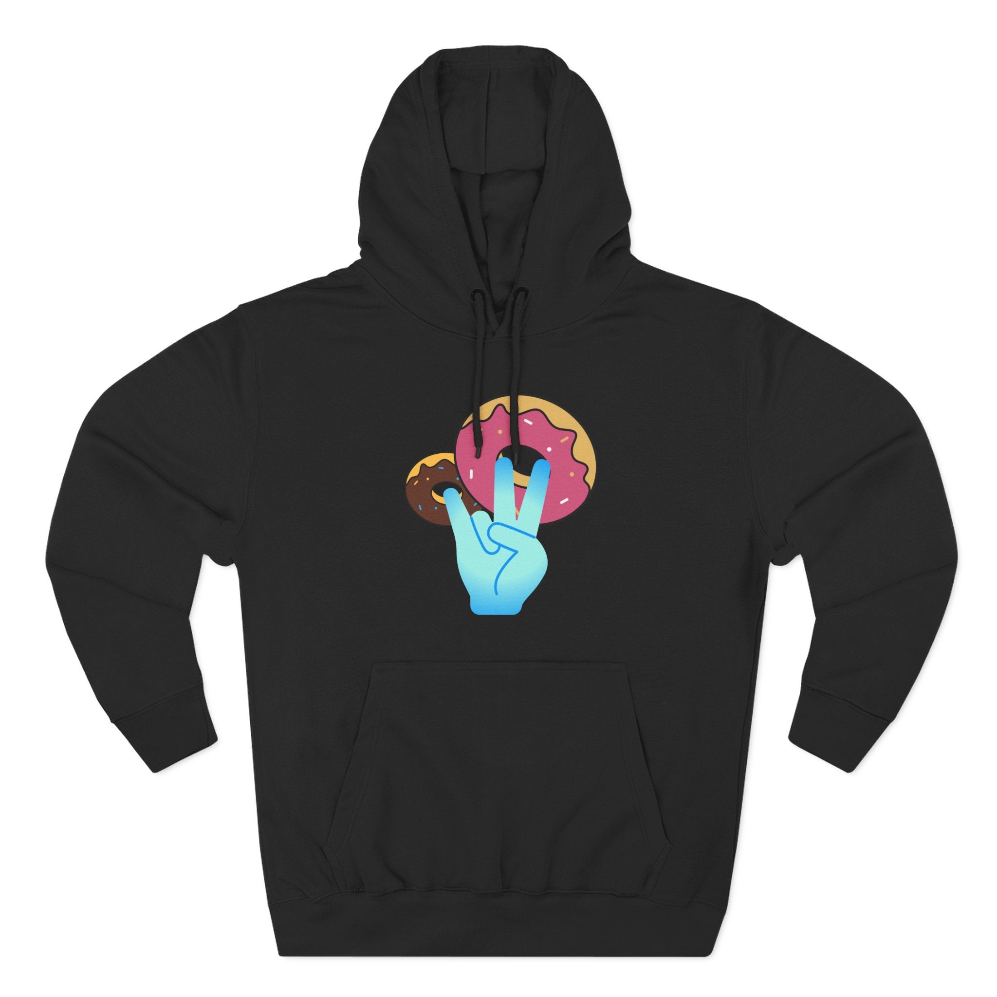 Playful Donut Fleece Hoodie, Cozy Hoodie for Foodies, Trendy Casual Wear, Gift for Food Lovers, Sweet Treat Apparel