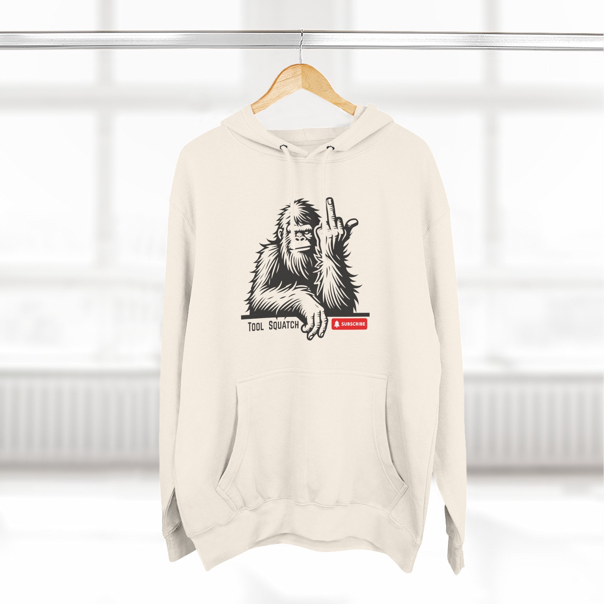 Sasquatch, Tool Squatch, Cozy Three-Panel Fleece Hoodie, Casual Sweatshirt, Unisex Hoodie, Perfect Gift, Warm Layer for All Seasons