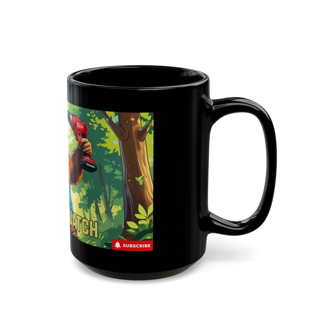 Tool Squatch Mug - Funny Black 11oz & 15oz Coffee Cup for DIY Lovers, Gift for Handyman, Kitchen Decor, Unique Design