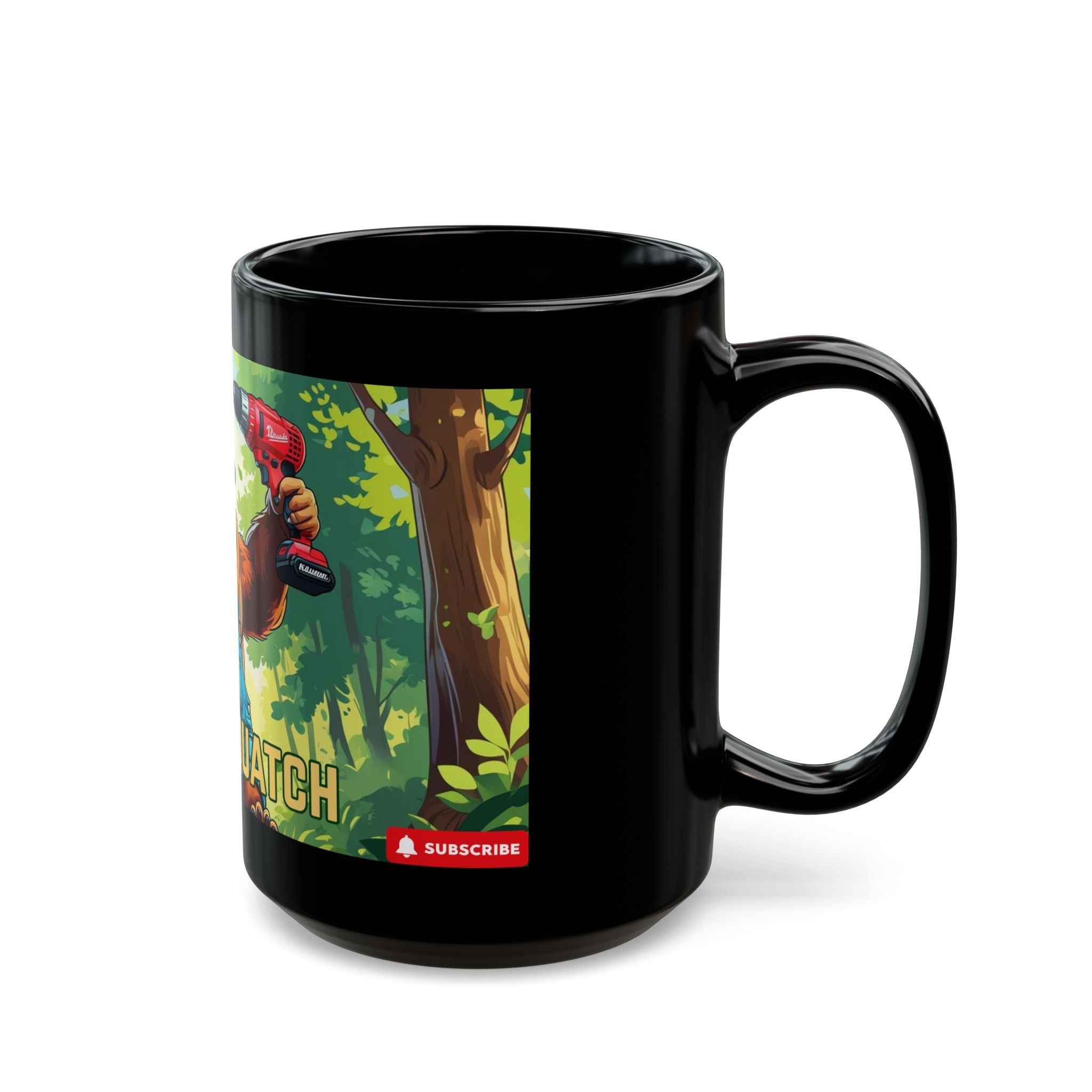 Tool Squatch Mug - Funny Black 11oz & 15oz Coffee Cup for DIY Lovers, Gift for Handyman, Kitchen Decor, Unique Design