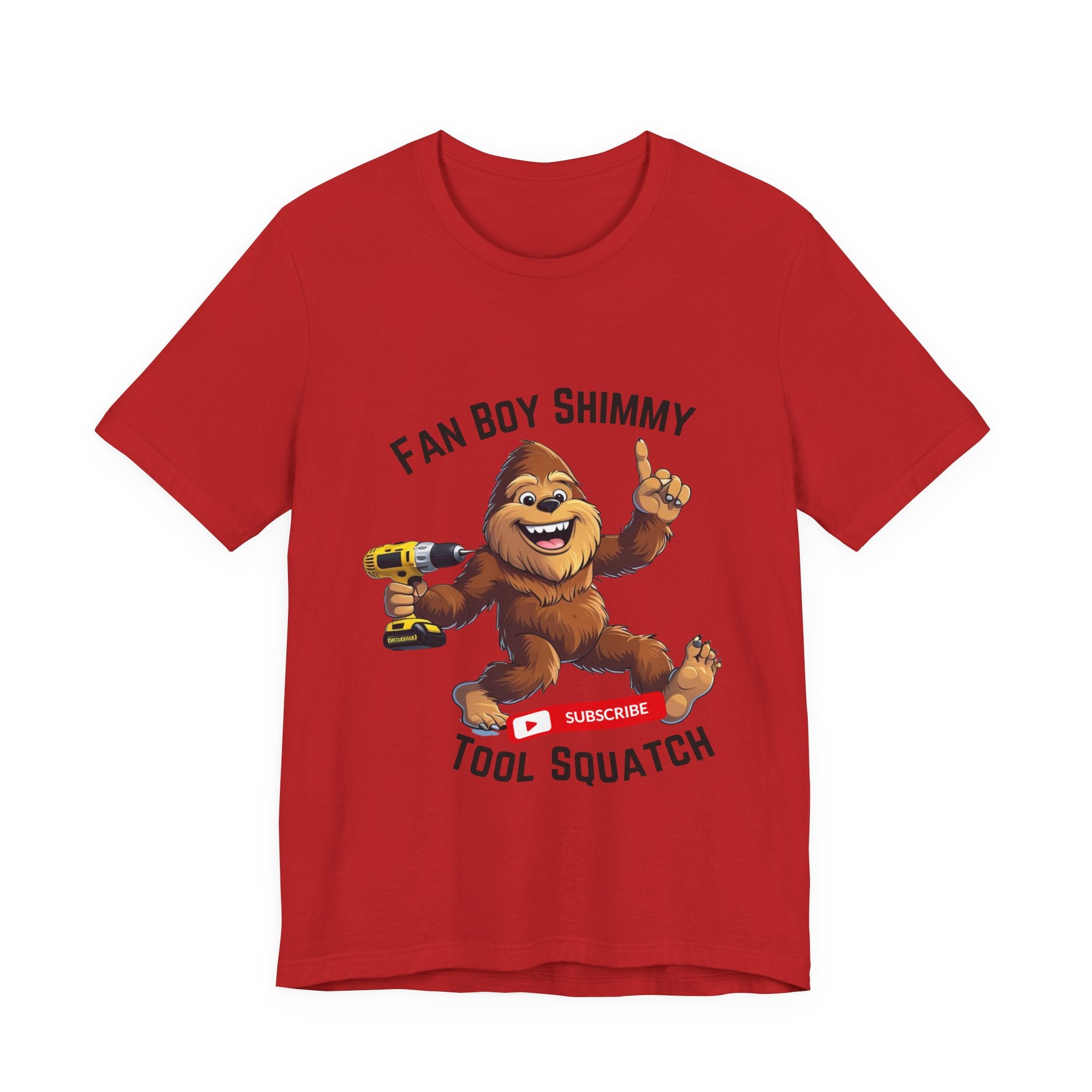 Fanboy Shimmy Tools Tee, Tool Squatch, Fun Graphic T-Shirt for DIY Lovers, Unisex Jersey Short Sleeve T-Shirt, Gift for Handyman, Celebration of Crafting