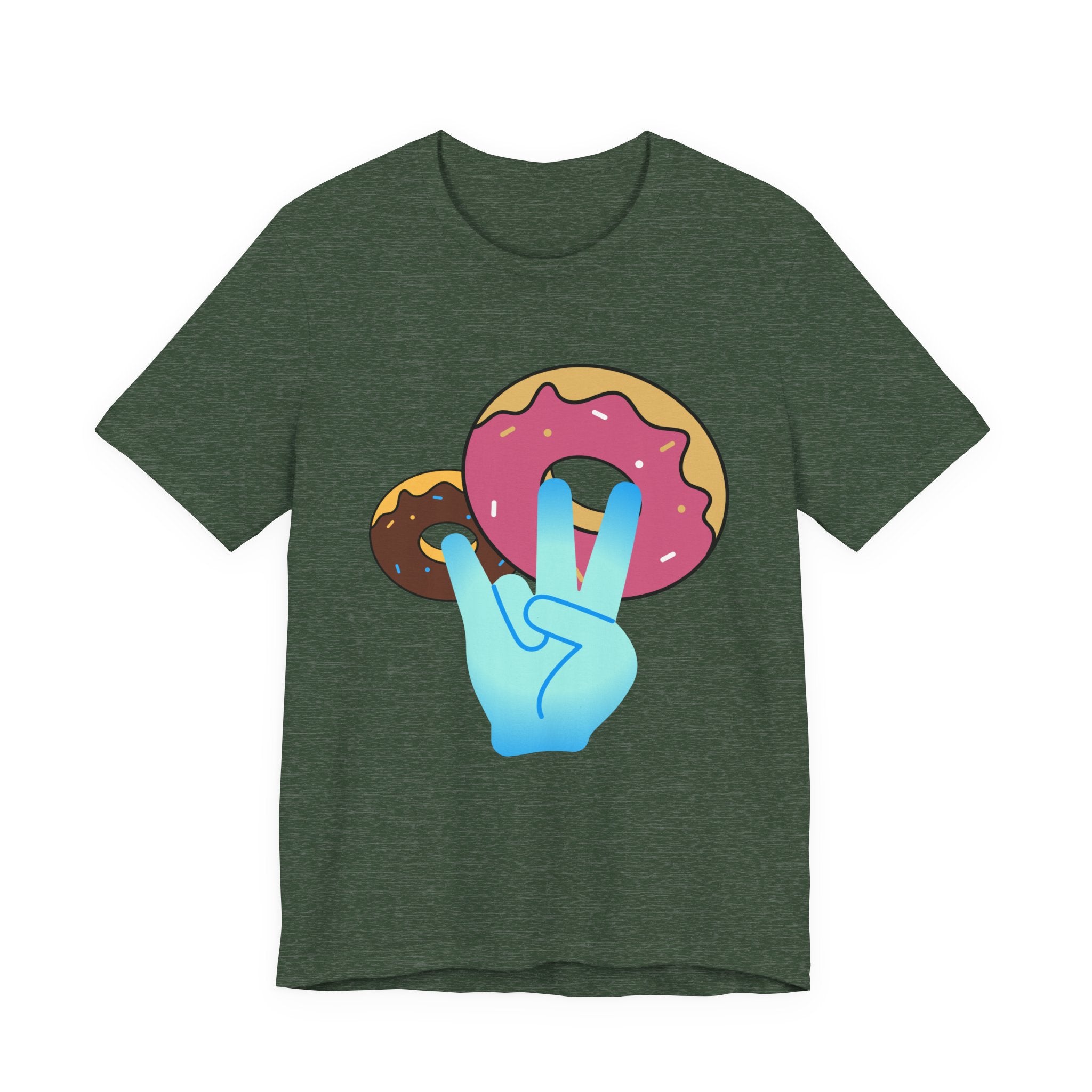 Playful Donut Graphic Tee, Casual Tee, Foodie Shirt, Gift for Food Lovers, Fun Day Out Style, Bright Orange T-Shirt, Unique Trendy Apparel