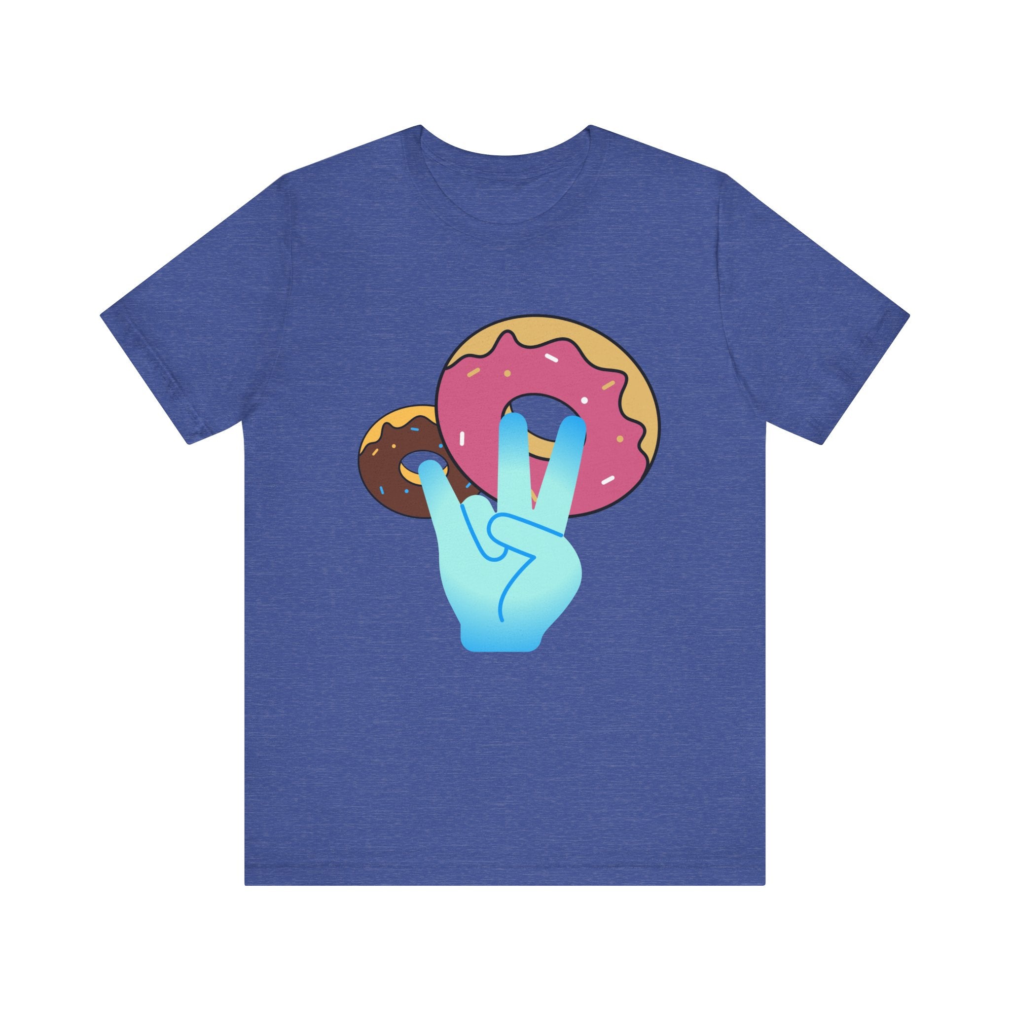 Playful Donut Graphic Tee, Casual Tee, Foodie Shirt, Gift for Food Lovers, Fun Day Out Style, Bright Orange T-Shirt, Unique Trendy Apparel