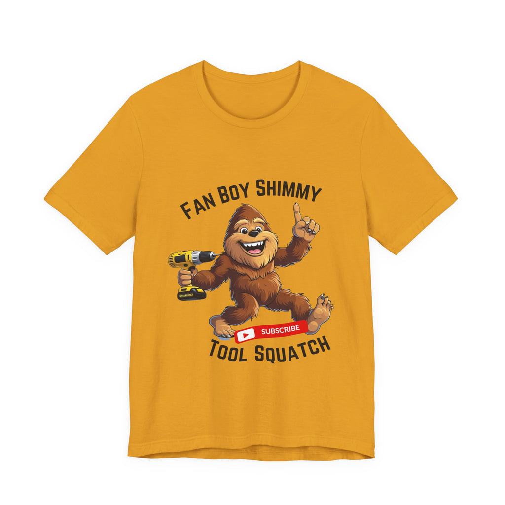 Fanboy Shimmy Tools Tee, Tool Squatch, Fun Graphic T-Shirt for DIY Lovers, Unisex Jersey Short Sleeve T-Shirt, Gift for Handyman, Celebration of Crafting