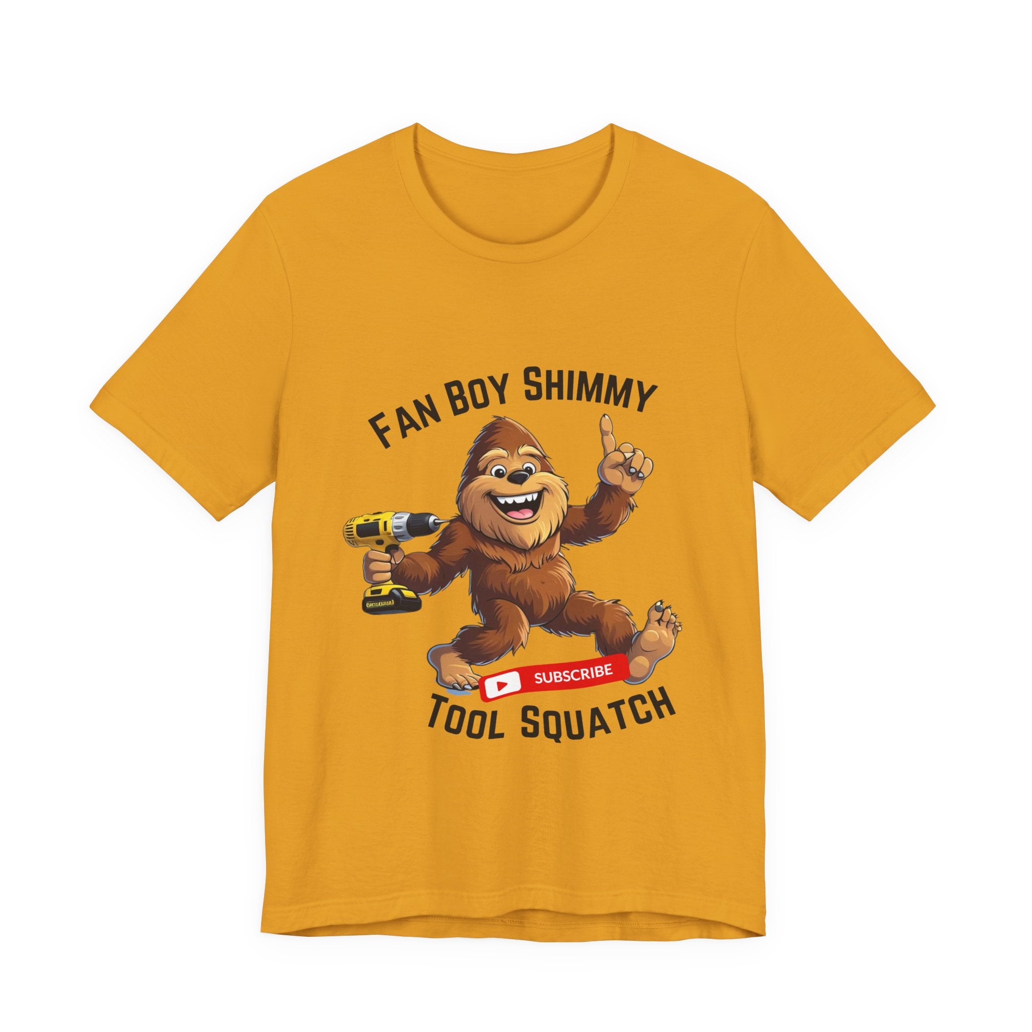 Fanboy Shimmy Tools Tee, Tool Squatch, Fun Graphic T-Shirt for DIY Lovers, Unisex Jersey Short Sleeve T-Shirt, Gift for Handyman, Celebration of Crafting