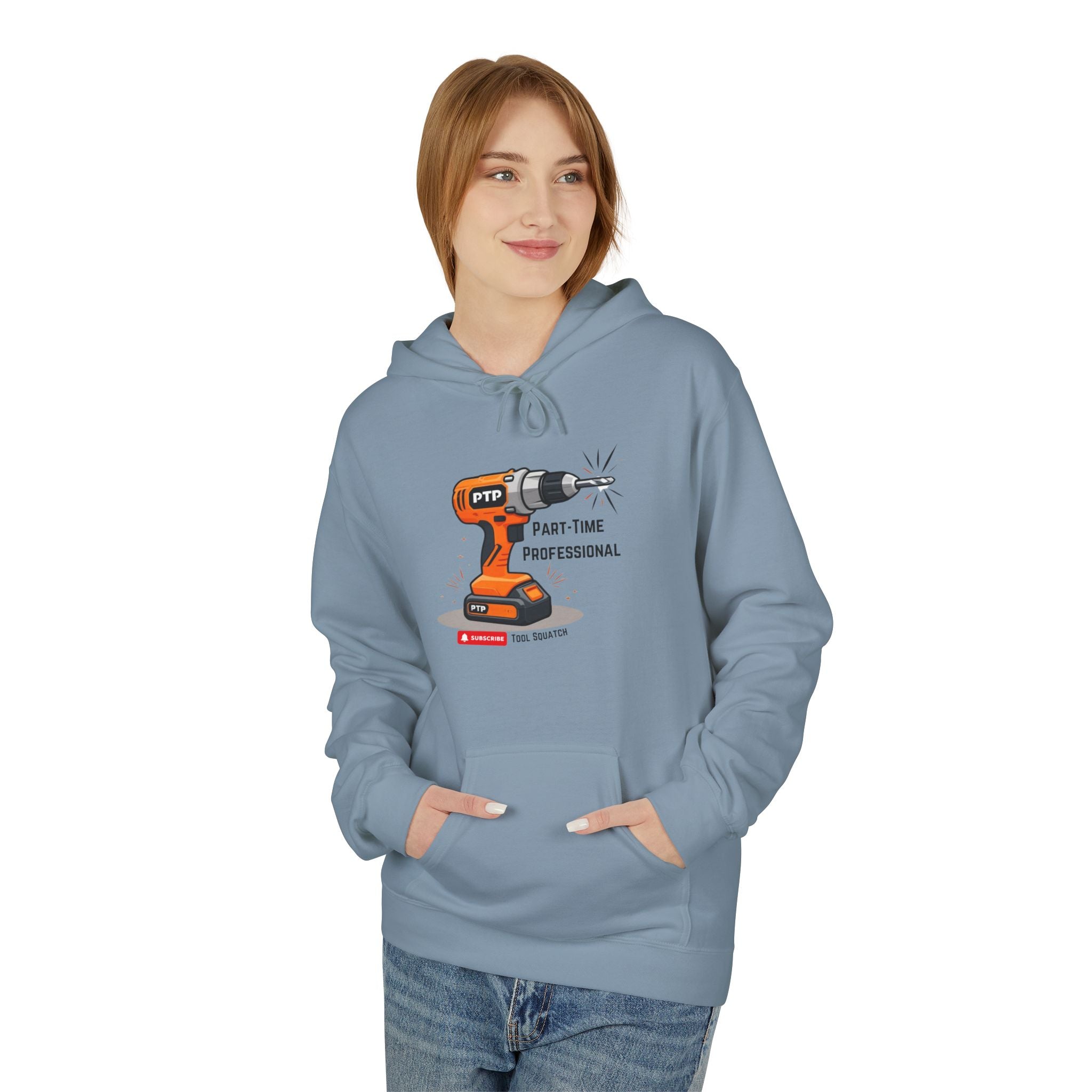 Part-Time Professional Hoodie, Tool Squatch, Crafting Apparel, Gift for Handyman, Personalized Workwear, Tool Themed Sweatshirt