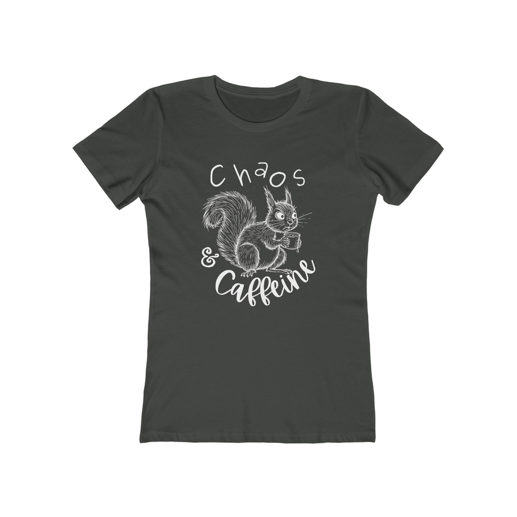 Chaos and Caffeine Tee for Women, Relaxed Fit Top, Vintage-inspired T-Shirt, Great for Everyday Wear, Ideal for Gift-giving