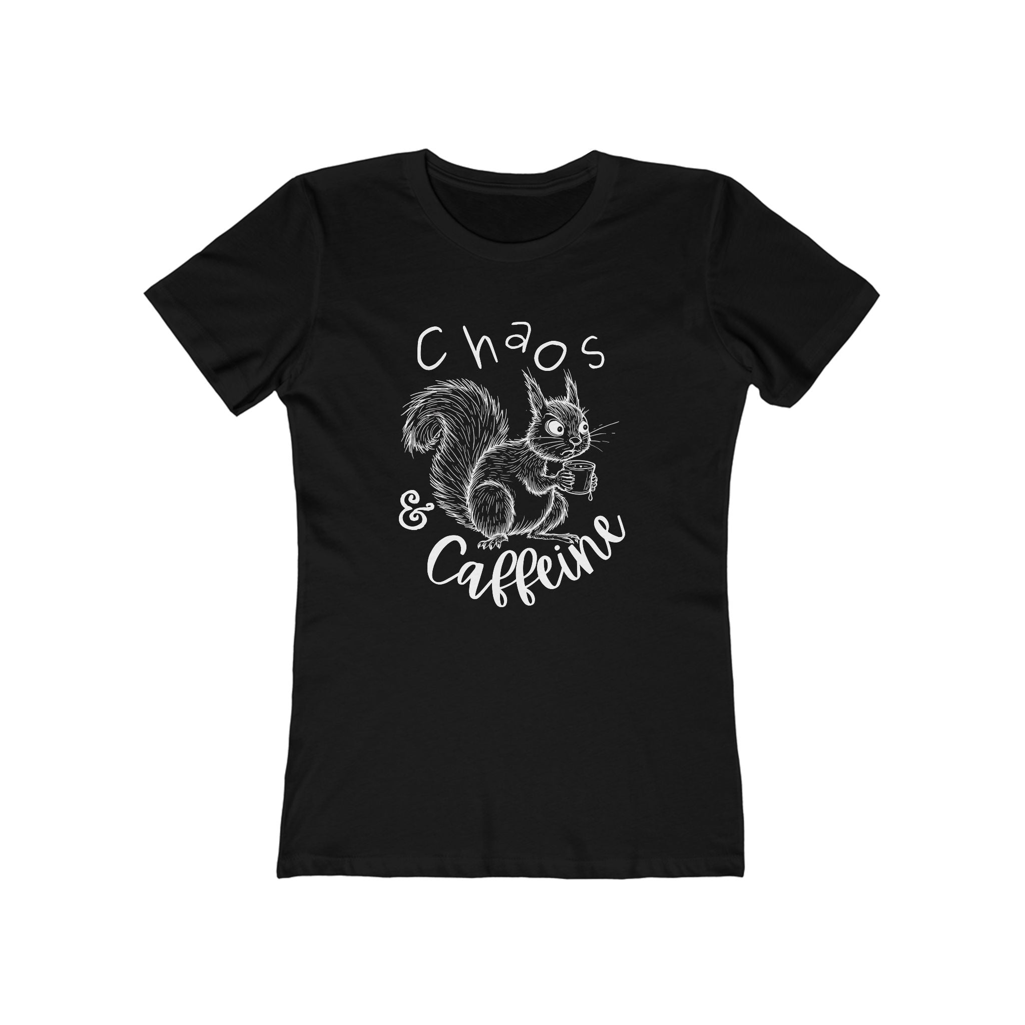 Chaos and Caffeine Tee for Women, Relaxed Fit Top, Vintage-inspired T-Shirt, Great for Everyday Wear, Ideal for Gift-giving