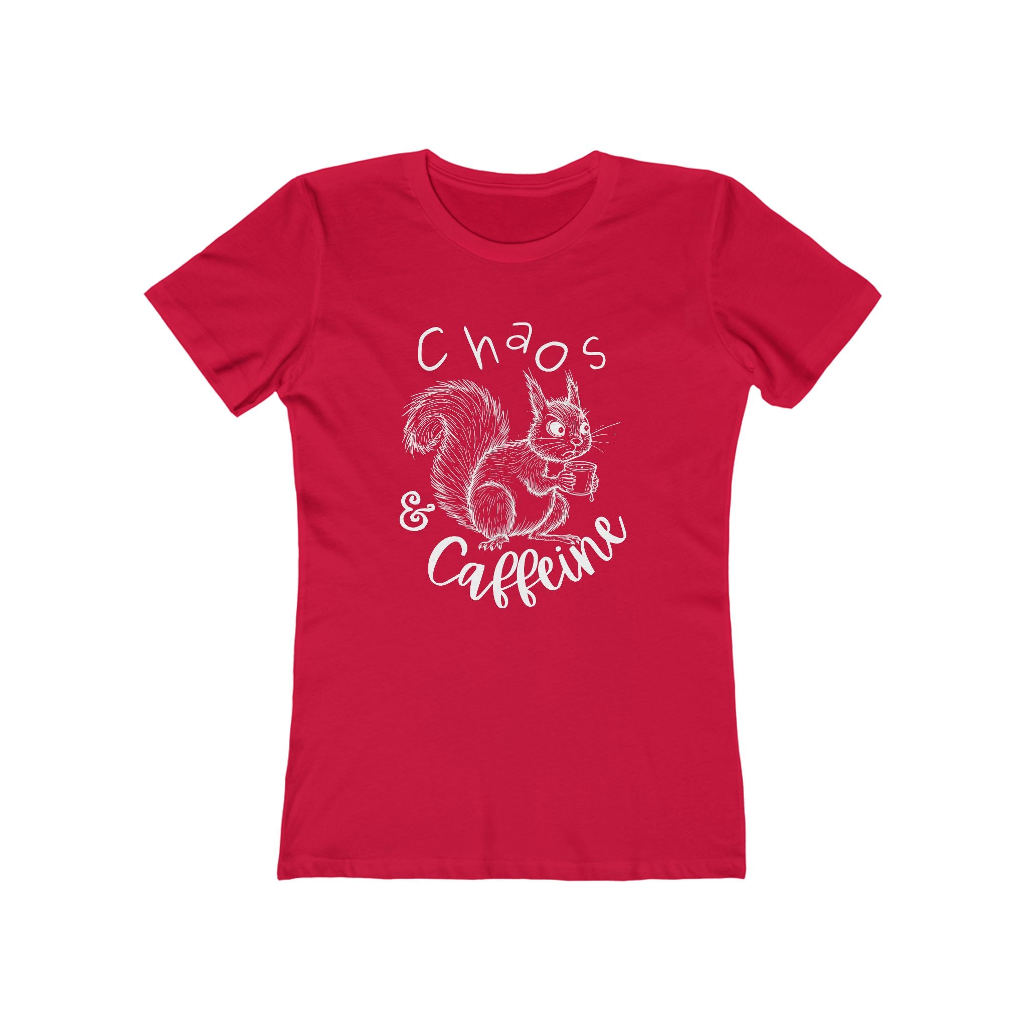 Chaos and Caffeine Tee for Women, Relaxed Fit Top, Vintage-inspired T-Shirt, Great for Everyday Wear, Ideal for Gift-giving