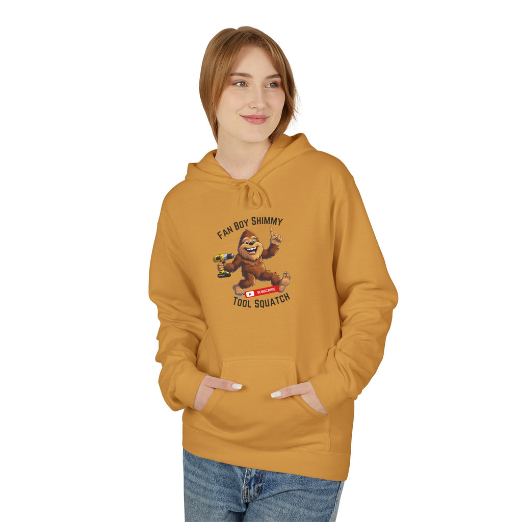 Fanboy Shimmy Fleece Hoodie, Tool Squatch, Perfect for DIY Lovers, Tools, Gifts for Mom, Cozy Hoodie, Funny Sweatshirt, Casual Wear