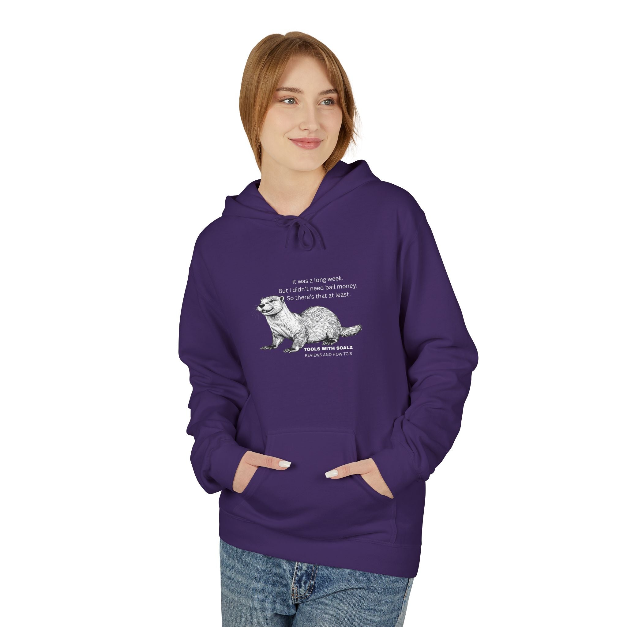 Bail Money Quote Hoodie, Tools with SoAlz, Unisex Fleece Pullover, Comfy Gift for Cat Lovers, Cozy Apparel for Pet Owners, Perfect for Birthdays, Casual Wear
