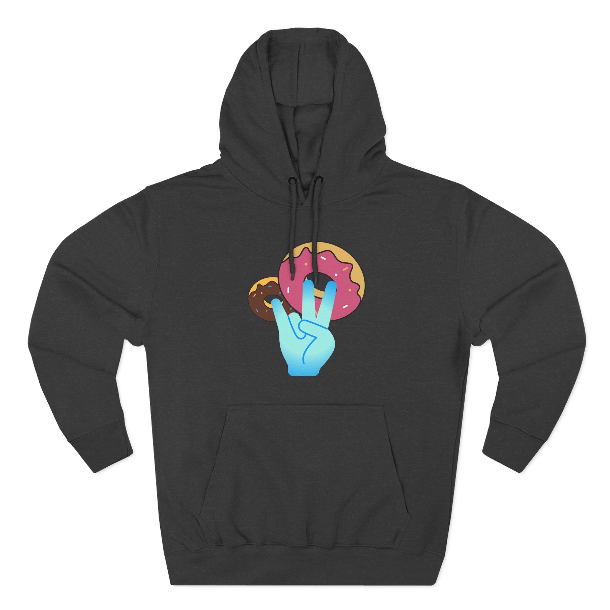 Playful Donut Fleece Hoodie, Cozy Hoodie for Foodies, Trendy Casual Wear, Gift for Food Lovers, Sweet Treat Apparel