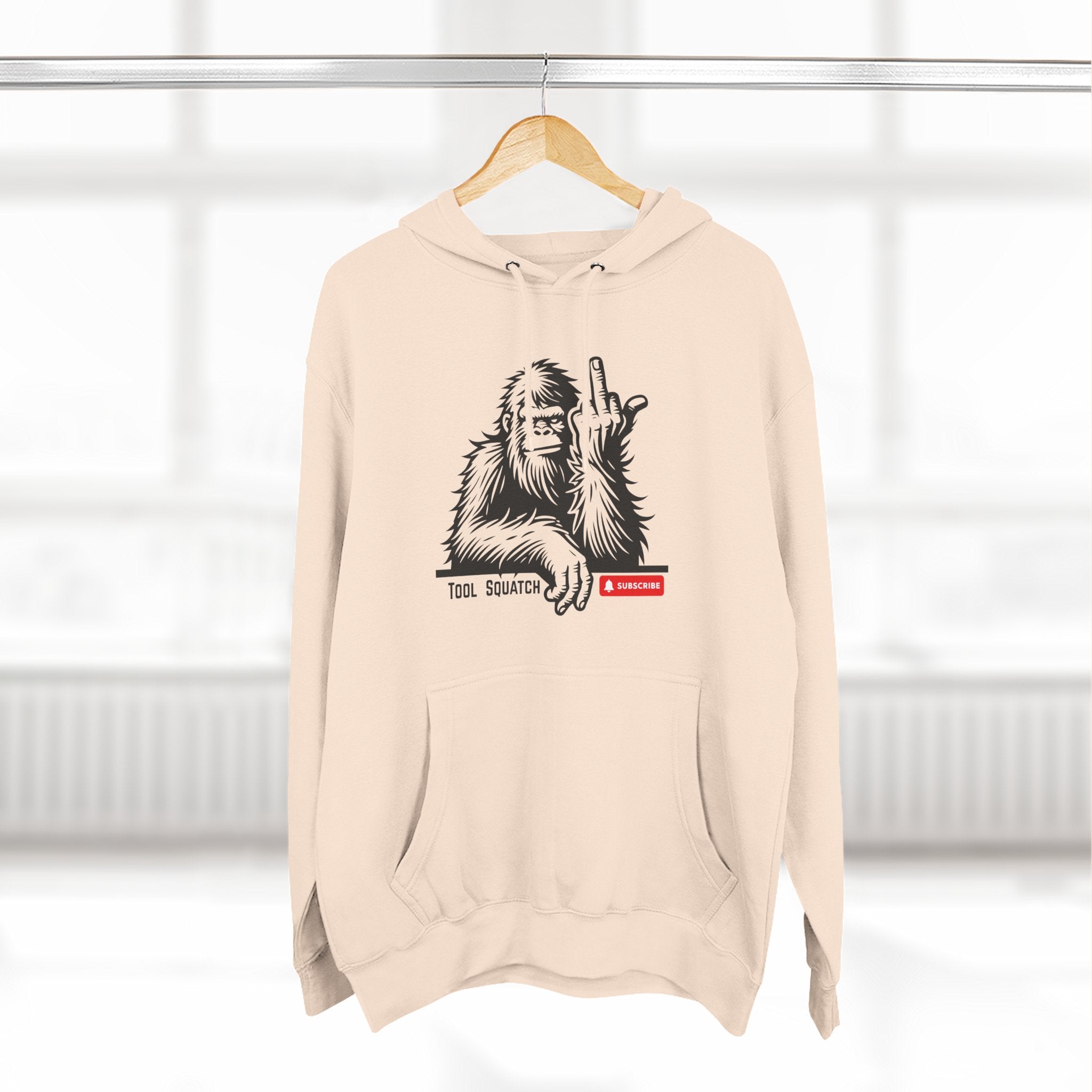Sasquatch, Tool Squatch, Cozy Three-Panel Fleece Hoodie, Casual Sweatshirt, Unisex Hoodie, Perfect Gift, Warm Layer for All Seasons