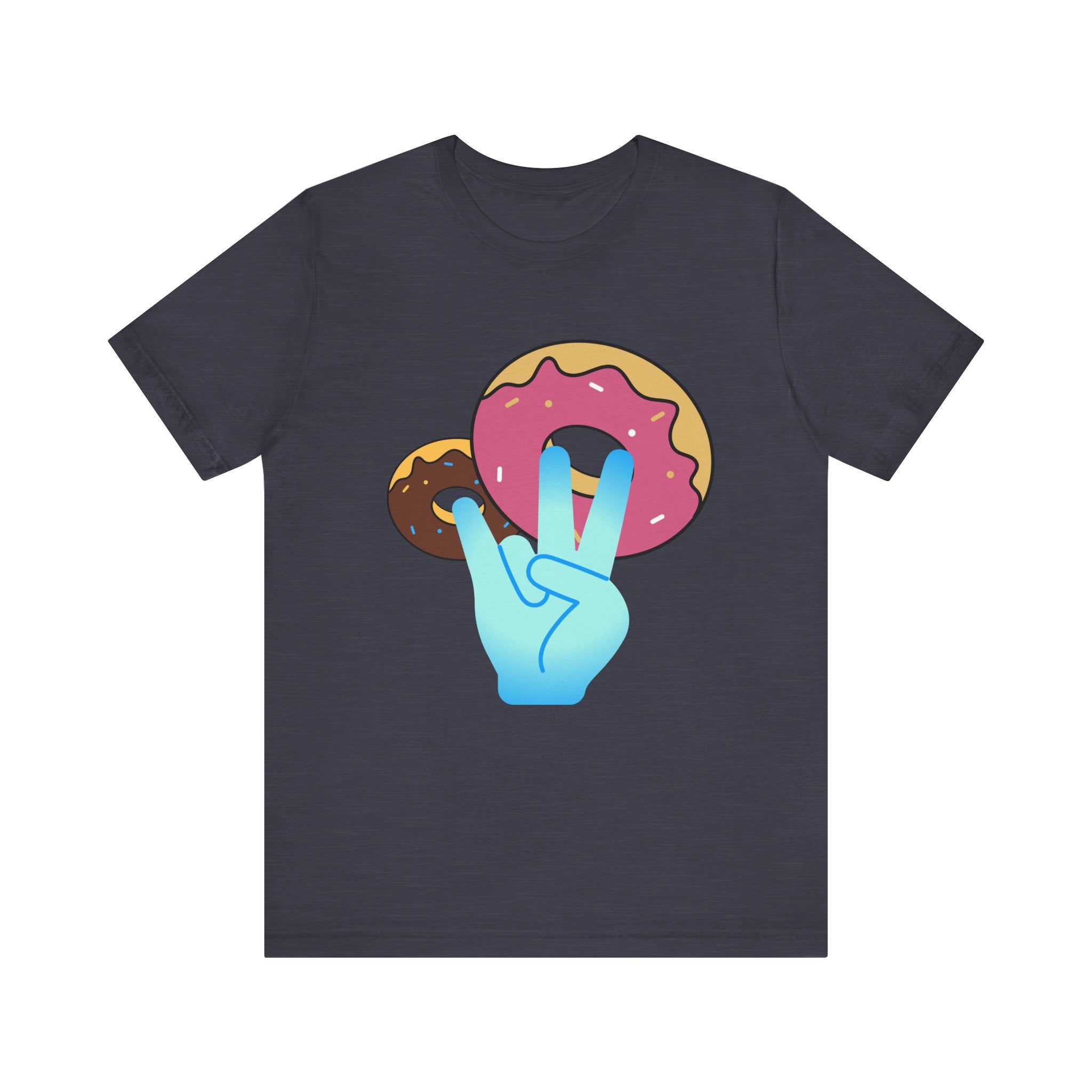 Playful Donut Graphic Tee, Casual Tee, Foodie Shirt, Gift for Food Lovers, Fun Day Out Style, Bright Orange T-Shirt, Unique Trendy Apparel