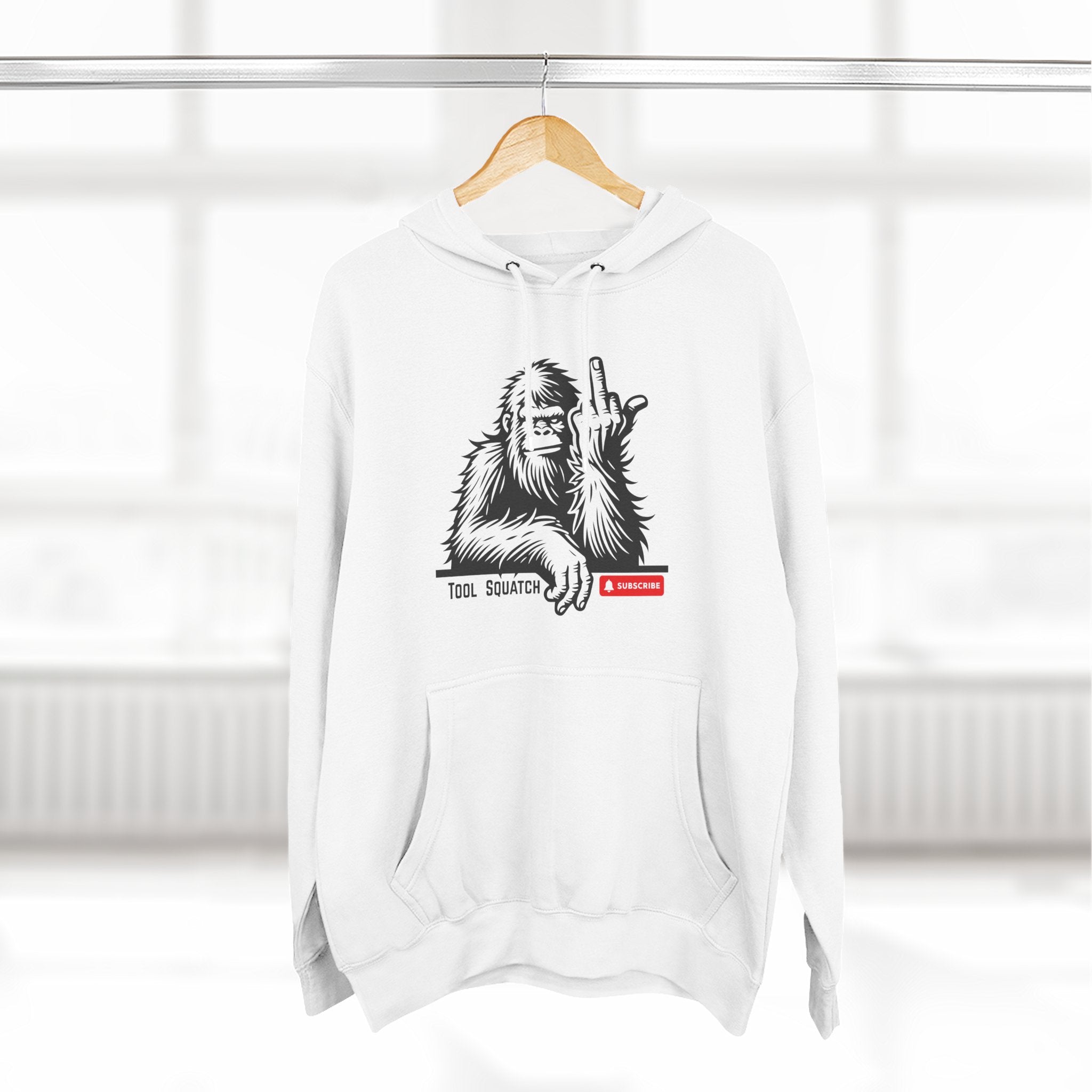 Sasquatch, Tool Squatch, Cozy Three-Panel Fleece Hoodie, Casual Sweatshirt, Unisex Hoodie, Perfect Gift, Warm Layer for All Seasons