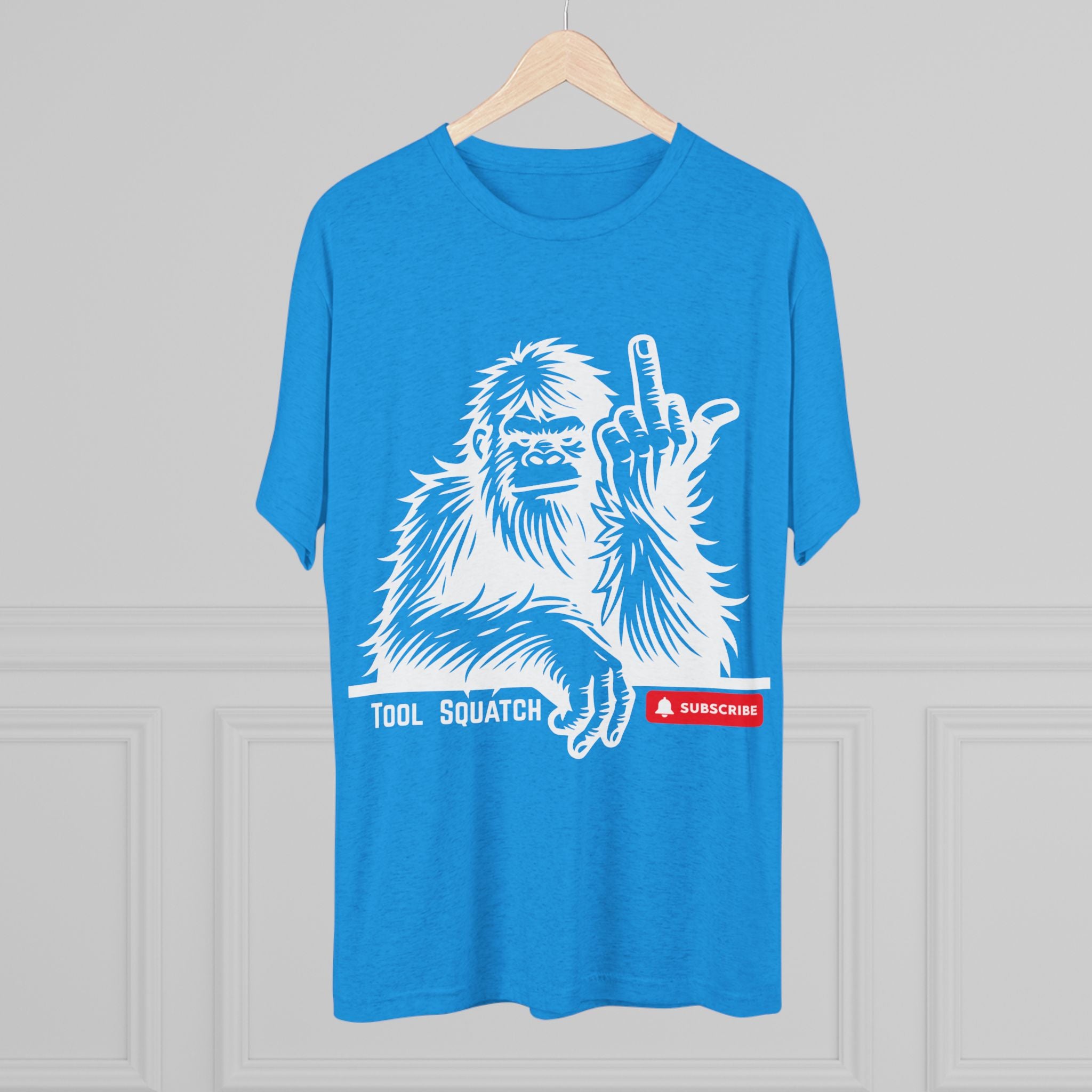 Sasquatch, Tool Squatch - Unisex Tri-Blend Crew Tee, Funny Graphic Shirt, Gifts for Him, Unique Casual Wear, Humor Apparel