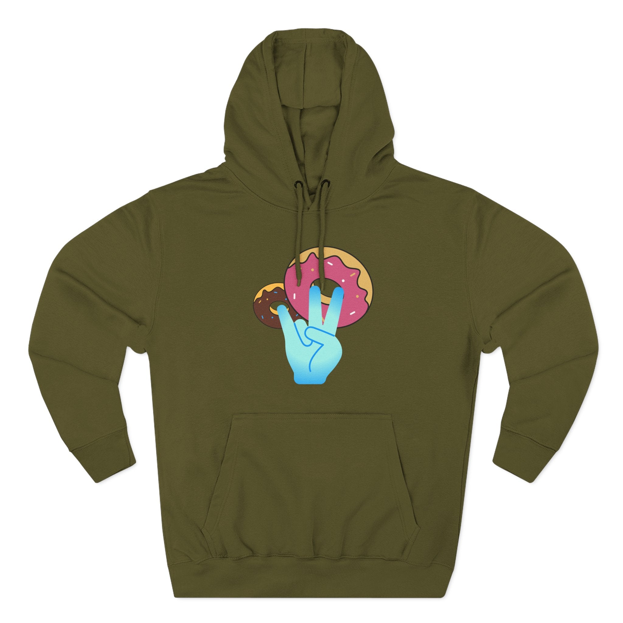 Playful Donut Fleece Hoodie, Cozy Hoodie for Foodies, Trendy Casual Wear, Gift for Food Lovers, Sweet Treat Apparel