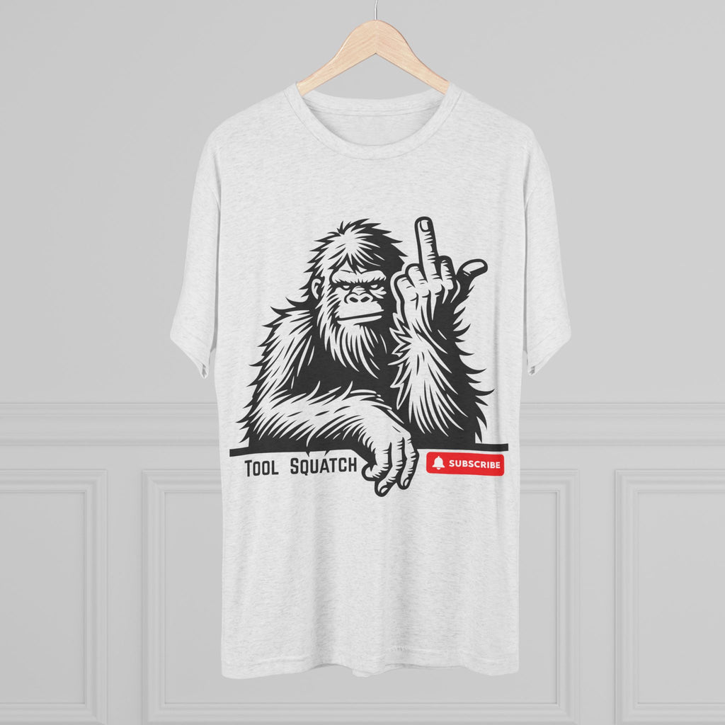 Sasquatch, Tool Squatch- Unisex Tri-Blend Crew Tee, Funny Graphic Shirt, Gifts for Him, Unique Casual Wear, Humor Apparel