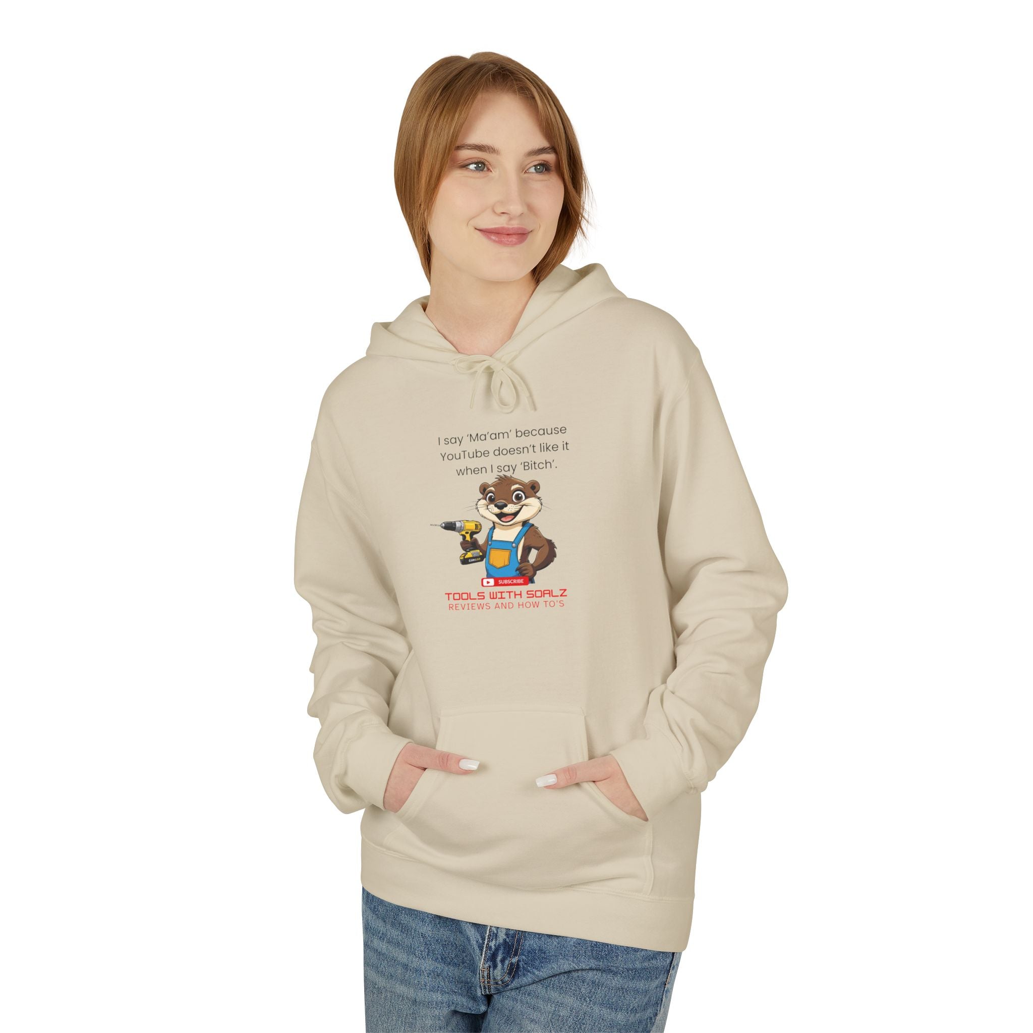 Ma'am, Tools with SoAlz, Unisex Fleece Sweatshirt, Gift for Friends, Cozy Casual Wear, Perfect for Birthdays, Holidays