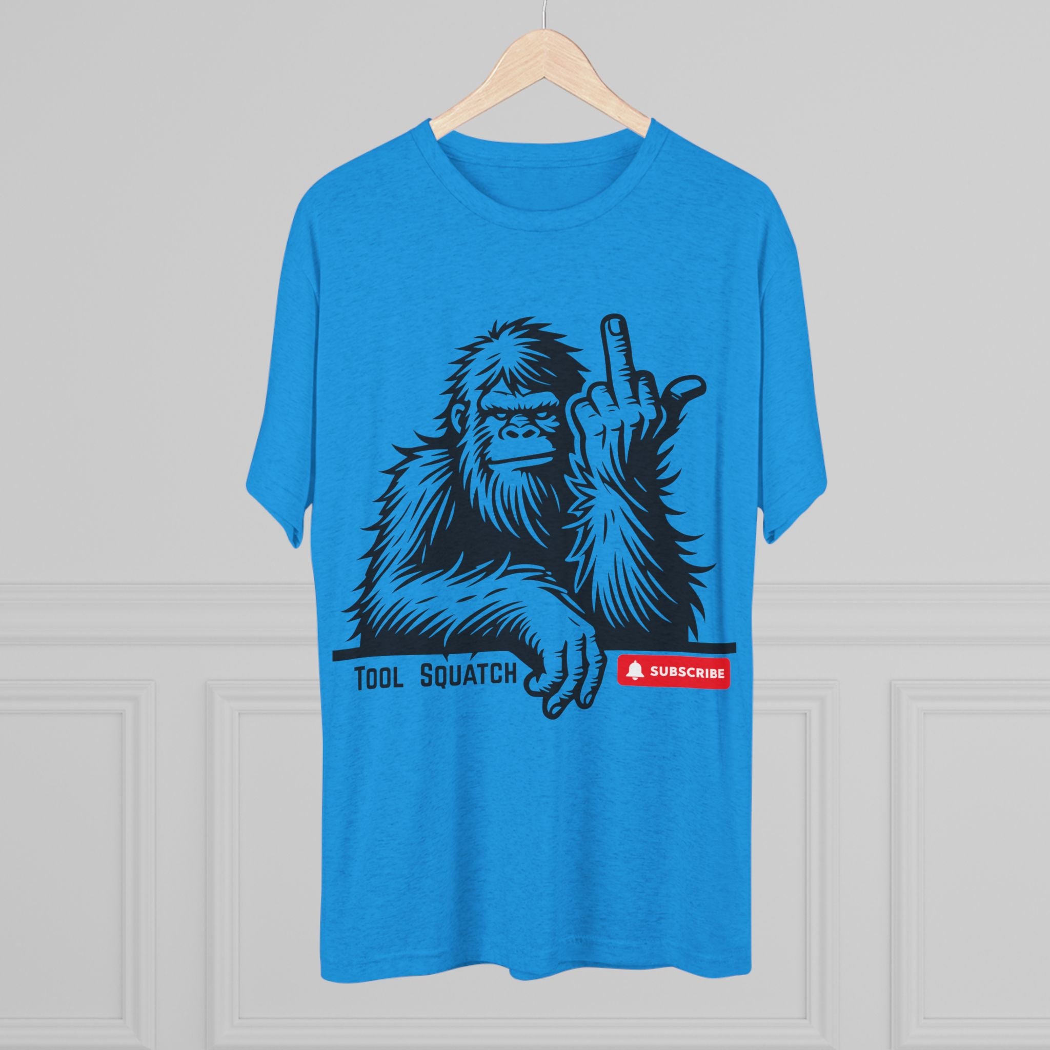 Sasquatch, Tool Squatch- Unisex Tri-Blend Crew Tee, Funny Graphic Shirt, Gifts for Him, Unique Casual Wear, Humor Apparel