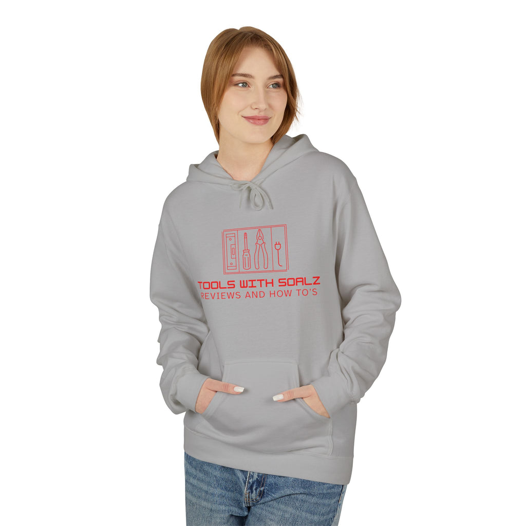 Tools with SOALZ Hoodie | Unisex Fleece Pullover, Cozy Sweatshirt for DIY Lovers, Perfect Gift for Handyman, Crafting or Home Improvement