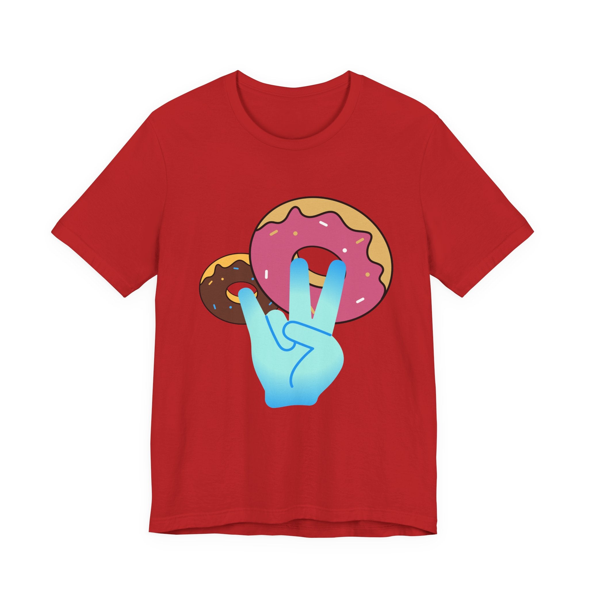 Playful Donut Graphic Tee, Casual Tee, Foodie Shirt, Gift for Food Lovers, Fun Day Out Style, Bright Orange T-Shirt, Unique Trendy Apparel