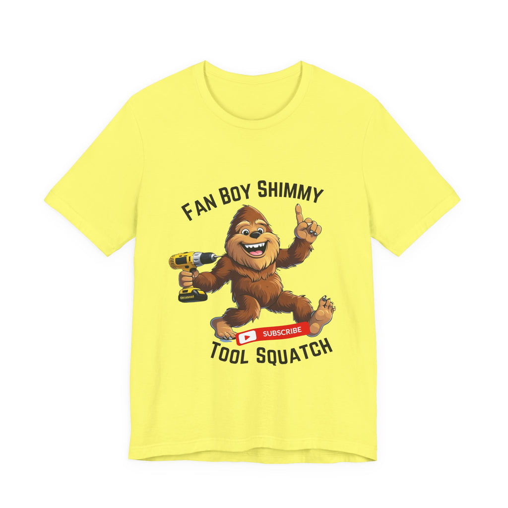 Fanboy Shimmy Tools Tee, Tool Squatch, Fun Graphic T-Shirt for DIY Lovers, Unisex Jersey Short Sleeve T-Shirt, Gift for Handyman, Celebration of Crafting