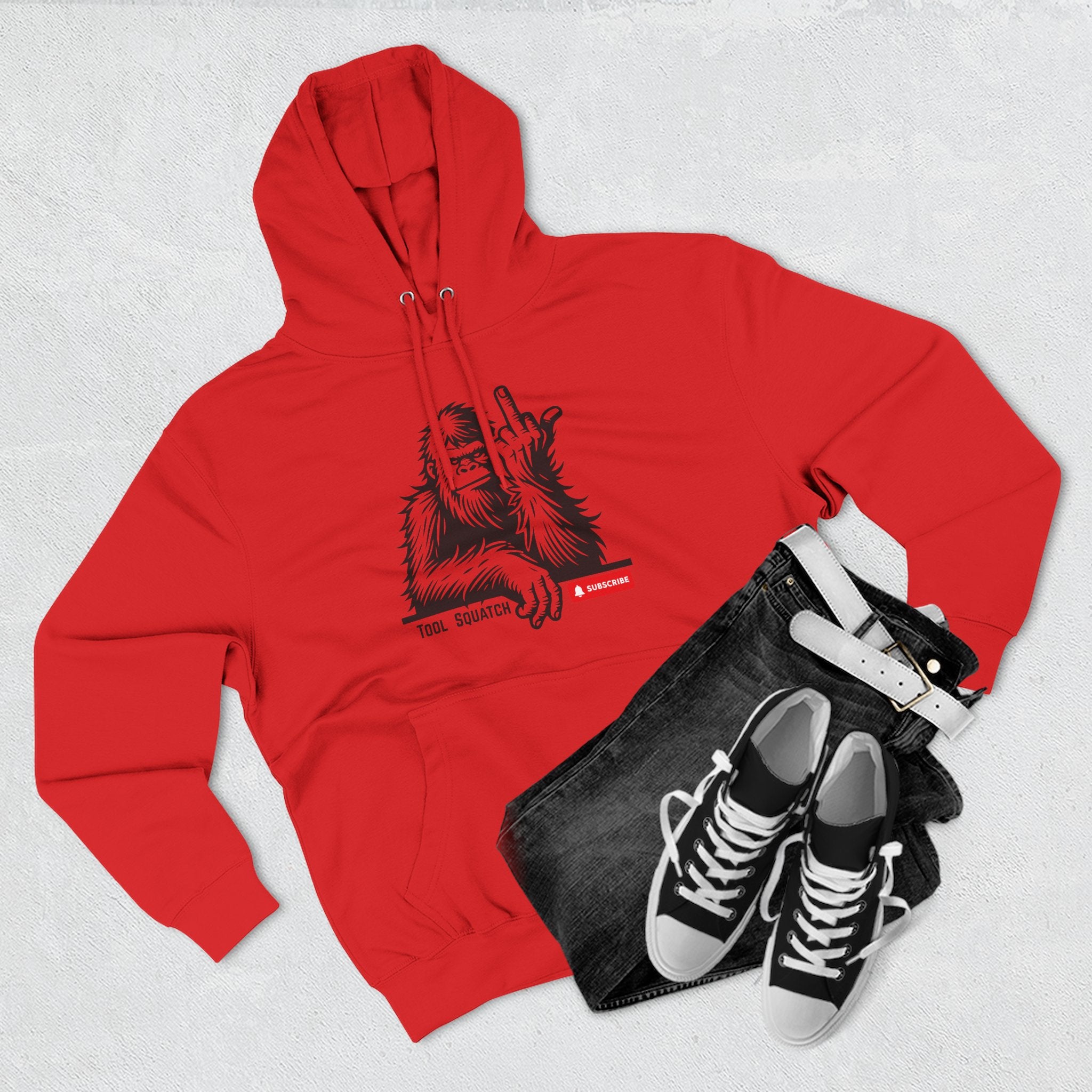Sasquatch, Tool Squatch, Cozy Three-Panel Fleece Hoodie, Casual Sweatshirt, Unisex Hoodie, Perfect Gift, Warm Layer for All Seasons