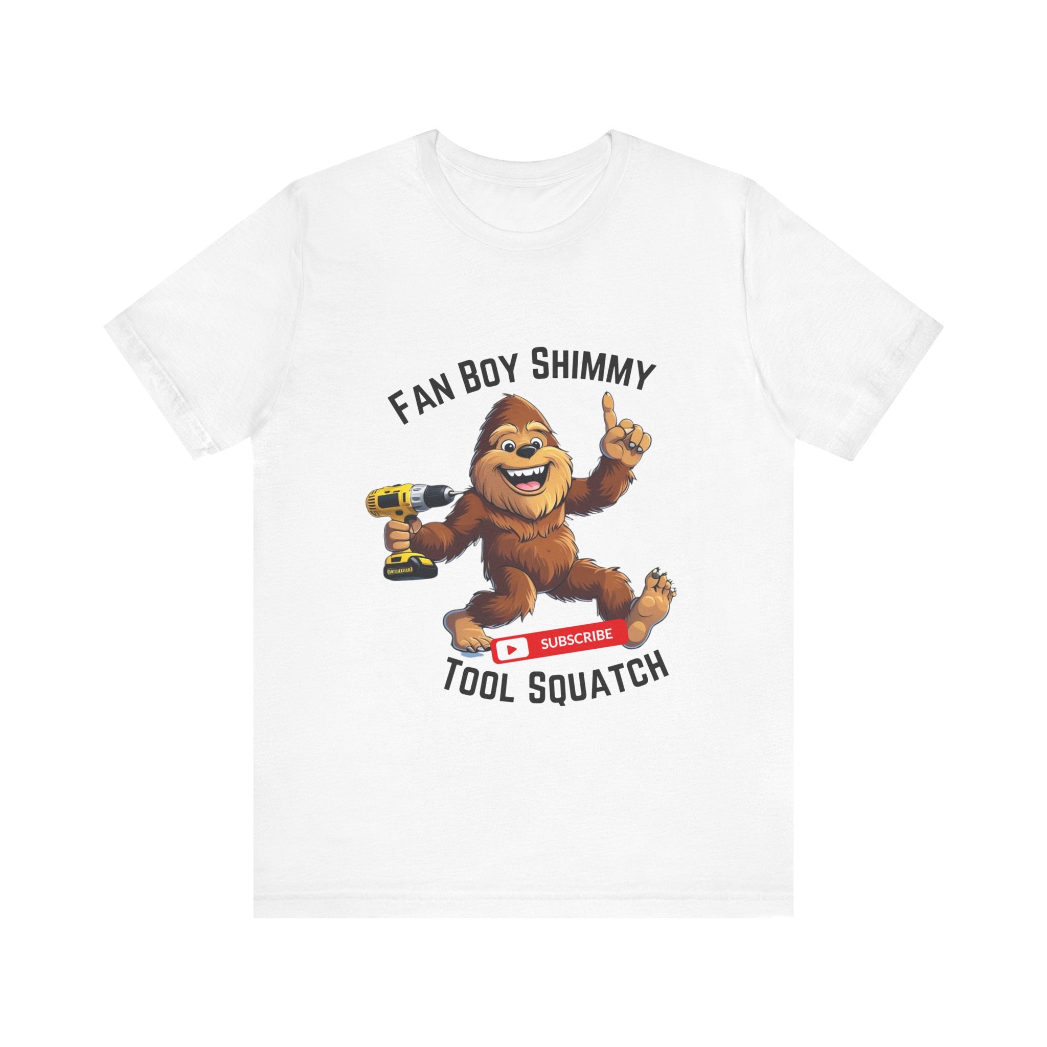 Fanboy Shimmy Tools Tee, Tool Squatch, Fun Graphic T-Shirt for DIY Lovers, Unisex Jersey Short Sleeve T-Shirt, Gift for Handyman, Celebration of Crafting