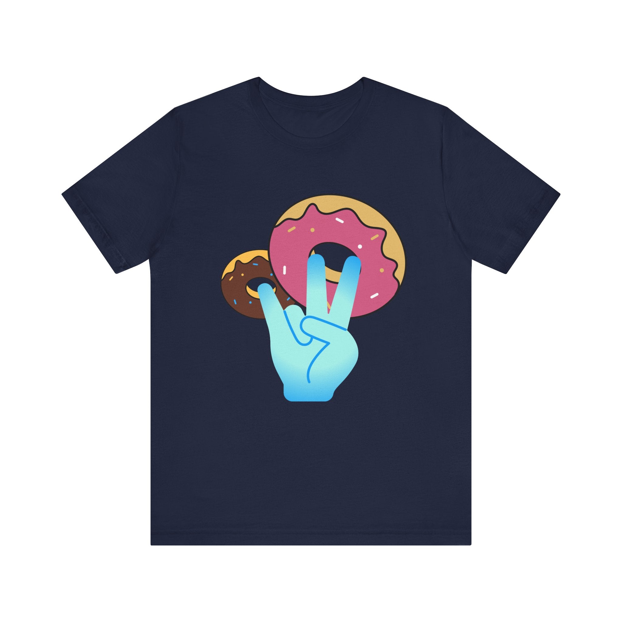 Playful Donut Graphic Tee, Casual Tee, Foodie Shirt, Gift for Food Lovers, Fun Day Out Style, Bright Orange T-Shirt, Unique Trendy Apparel