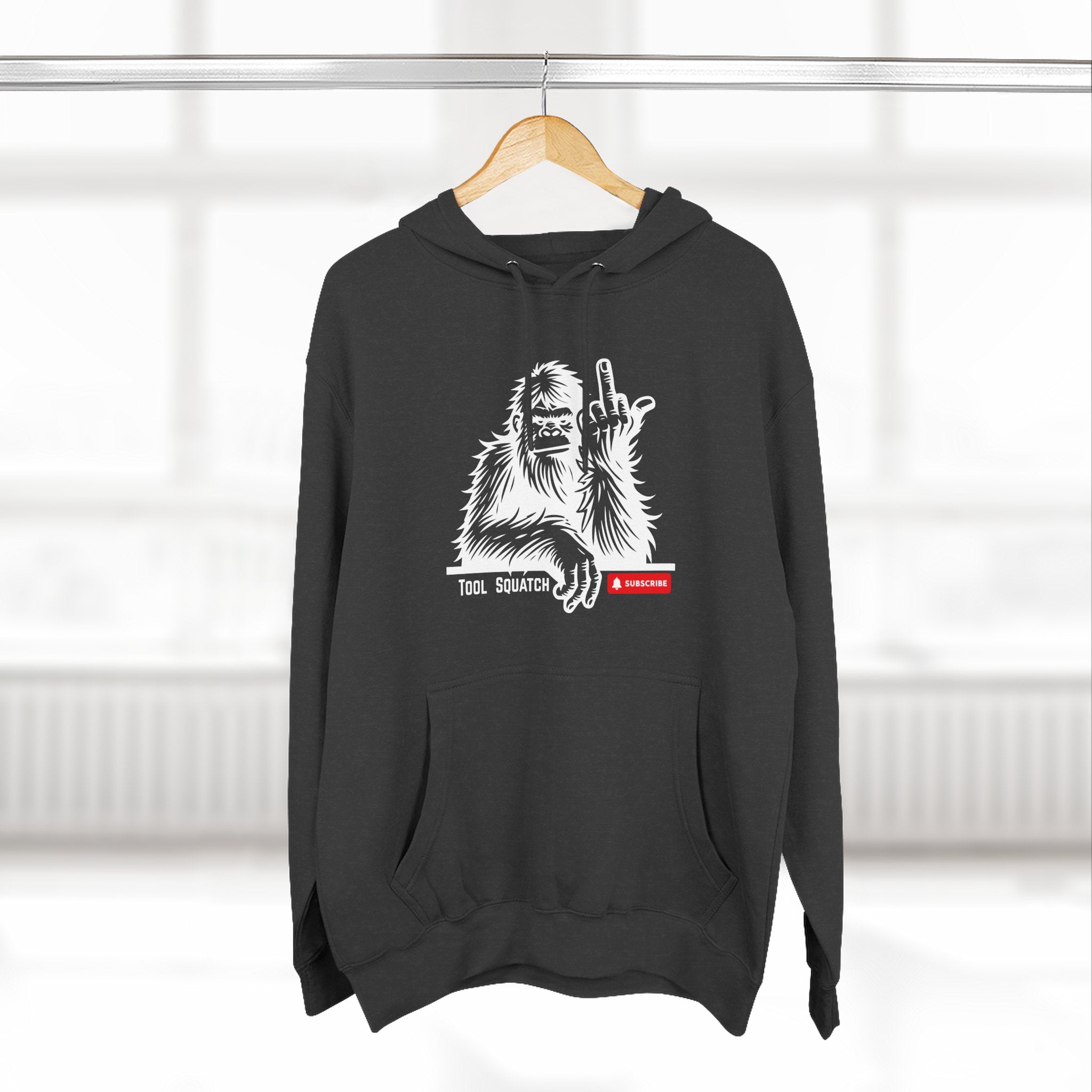 Sasquatch, Tool Squatch, Cozy Three-Panel Fleece Hoodie, Casual Sweatshirt, Unisex Hoodie, Perfect Gift, Warm Layer for All Seasons