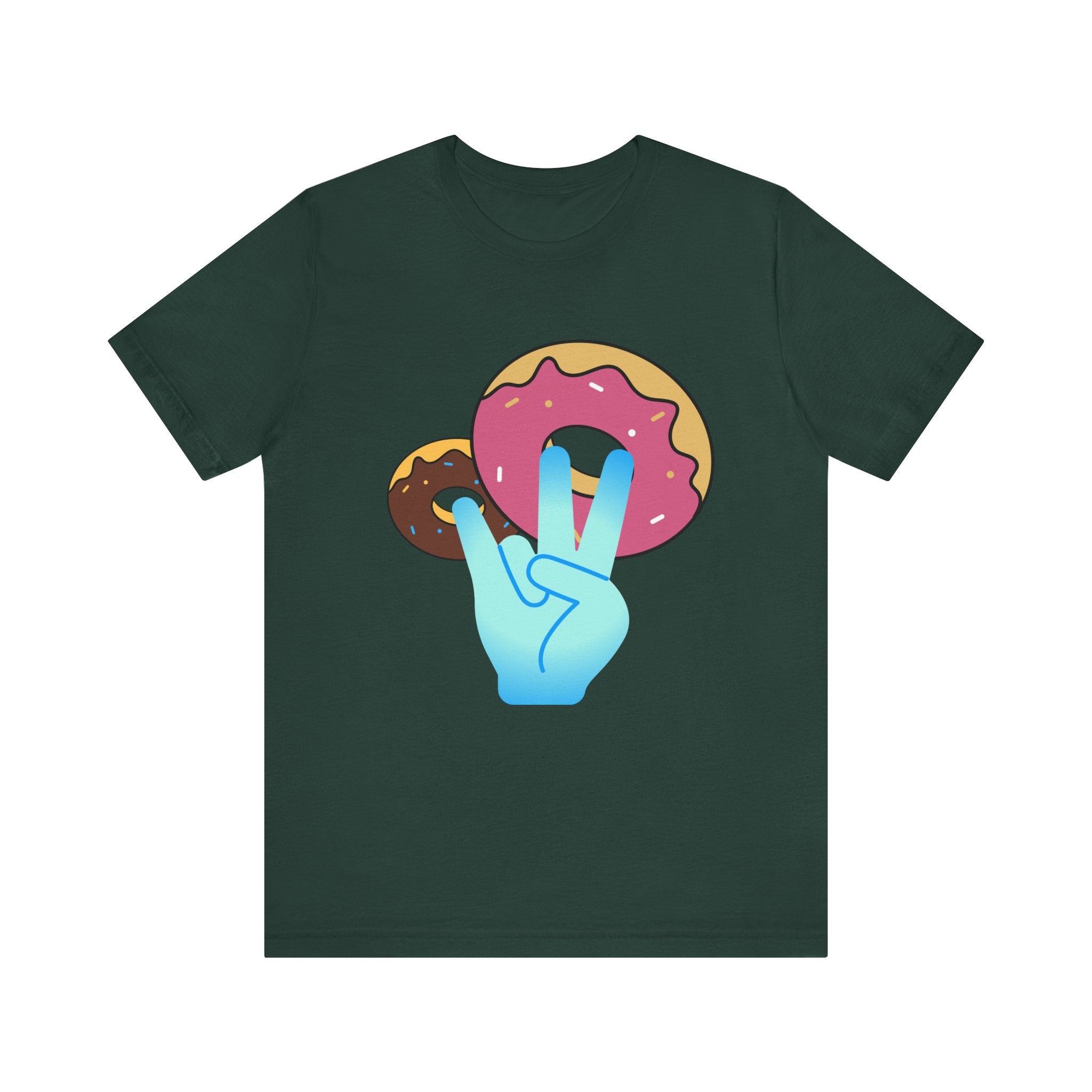 Playful Donut Graphic Tee, Casual Tee, Foodie Shirt, Gift for Food Lovers, Fun Day Out Style, Bright Orange T-Shirt, Unique Trendy Apparel