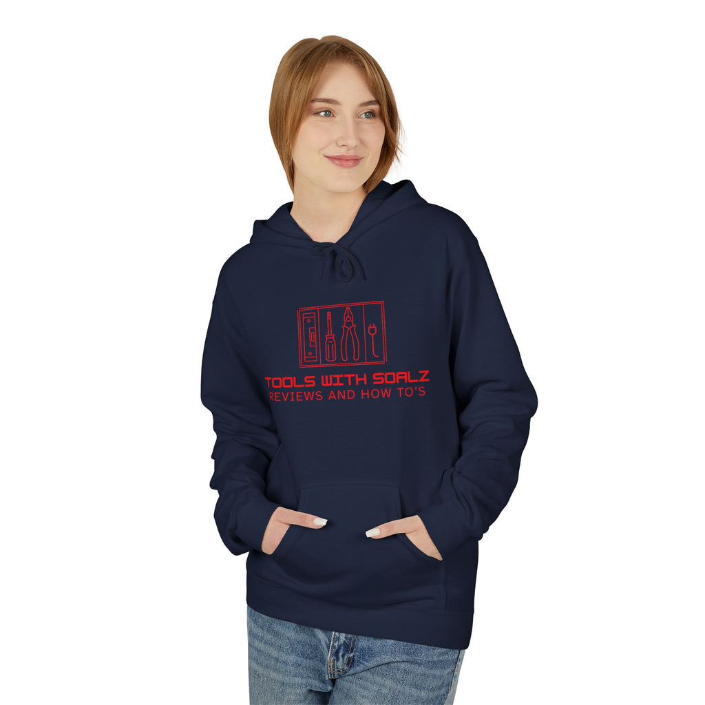Tools with SOALZ Hoodie | Unisex Fleece Pullover, Cozy Sweatshirt for DIY Lovers, Perfect Gift for Handyman, Crafting or Home Improvement