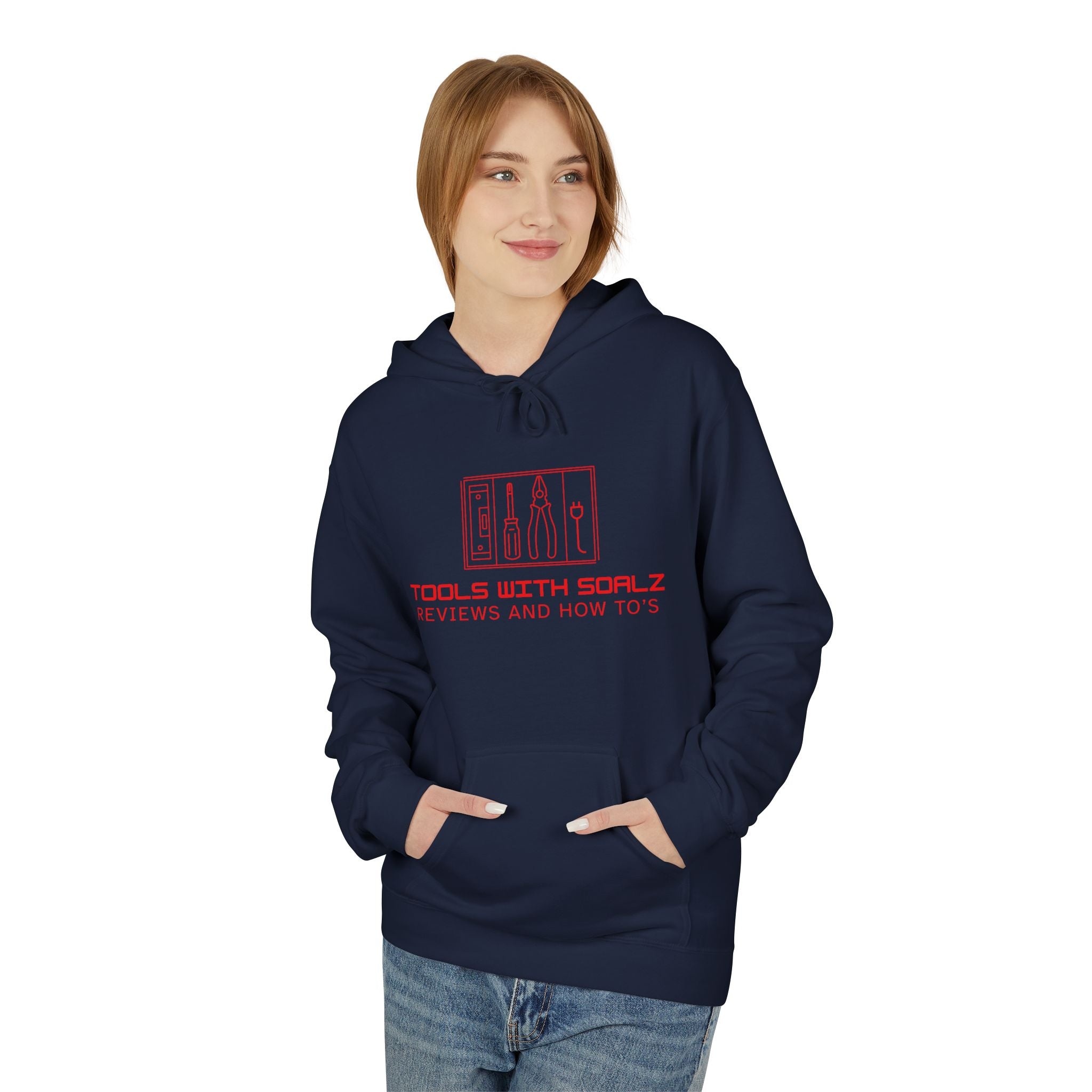 Tools with SOALZ Hoodie | Unisex Fleece Pullover, Cozy Sweatshirt for DIY Lovers, Perfect Gift for Handyman, Crafting or Home Improvement