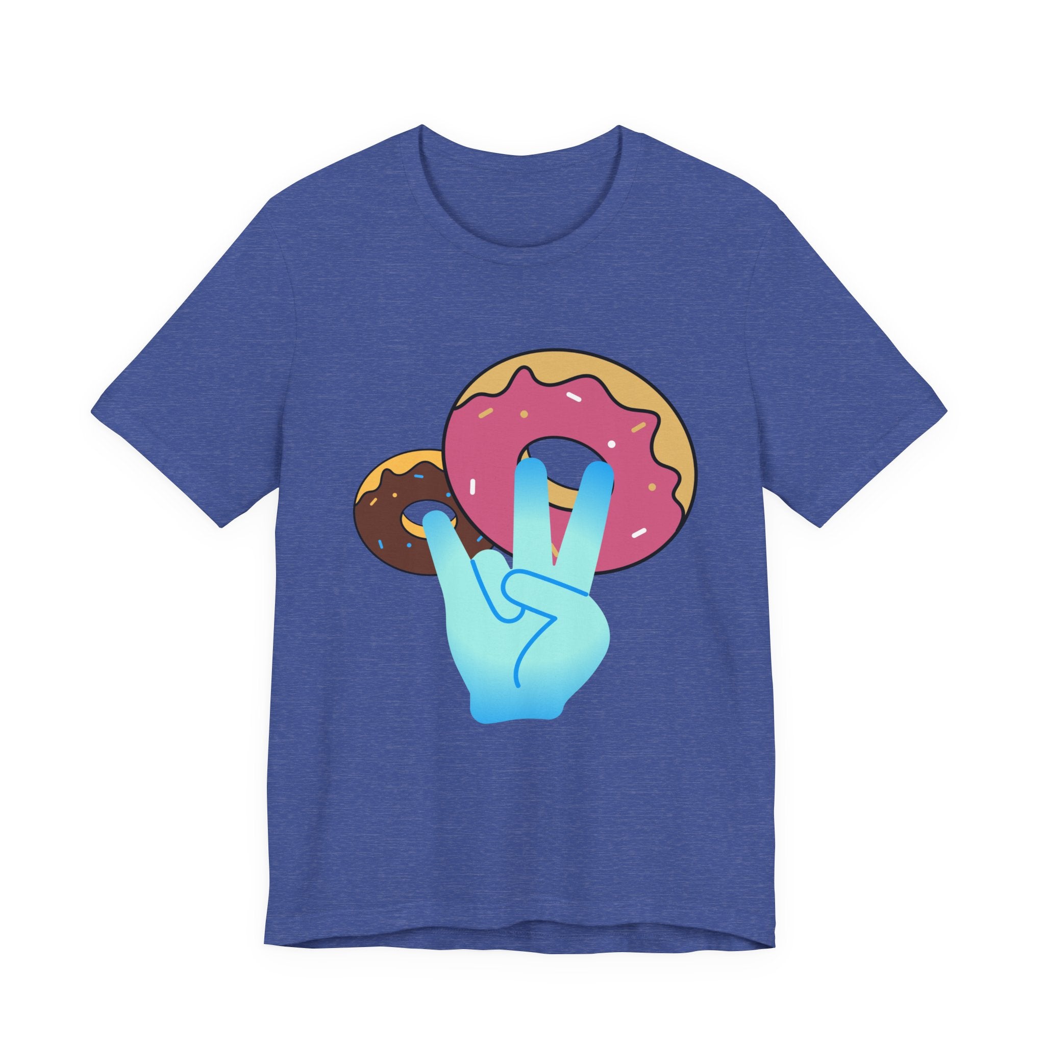 Playful Donut Graphic Tee, Casual Tee, Foodie Shirt, Gift for Food Lovers, Fun Day Out Style, Bright Orange T-Shirt, Unique Trendy Apparel