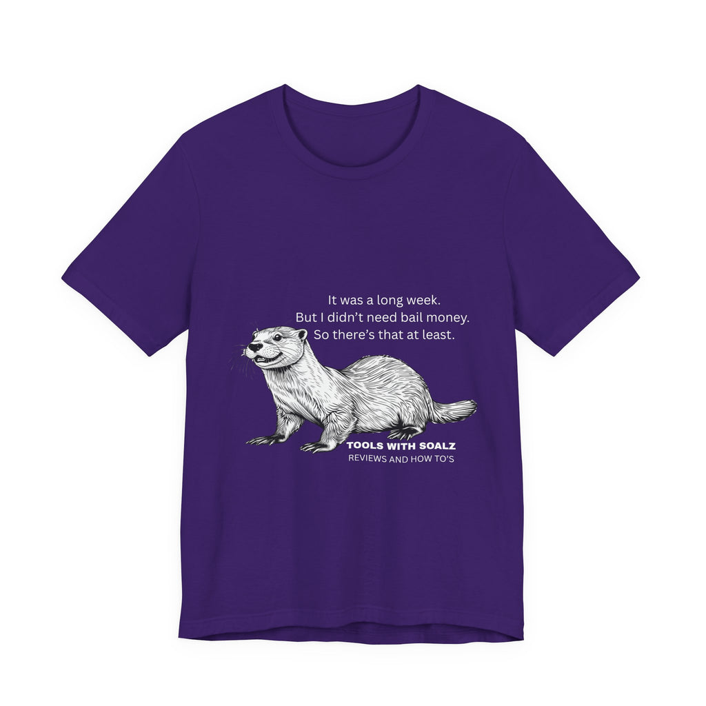 Bail Money Otter, Tools with SoAlz, Graphic Tee, Unisex Short Sleeve T-Shirt, Animal Lover Gift, Wildlife Tee, Nature Enthusiast Apparel