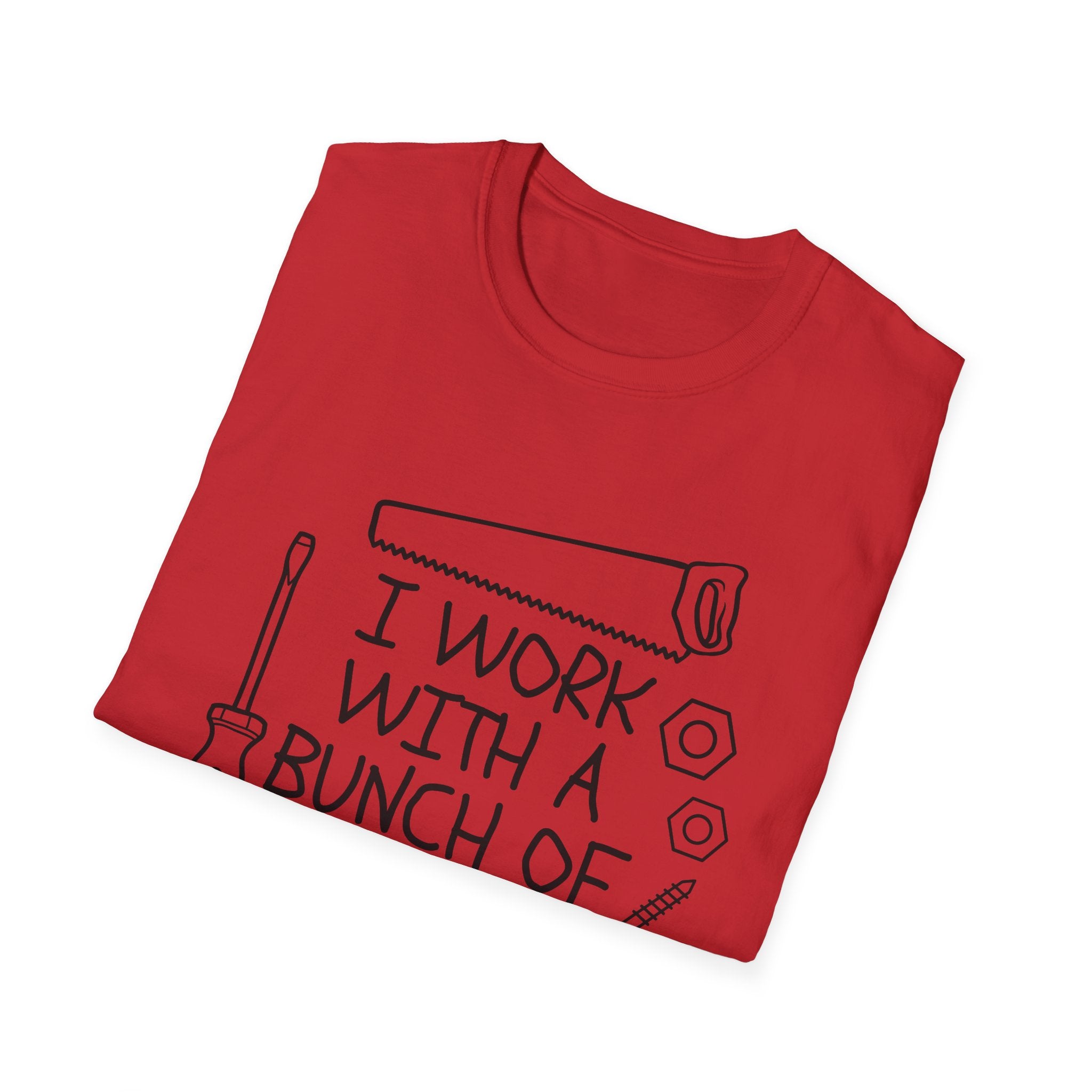 I work with Tools T-Shirt: I Work With a Bunch of Tools, Gift for DIY Enthusiasts, Father's Day, Workshop Apparel, Casual Wear, [...]