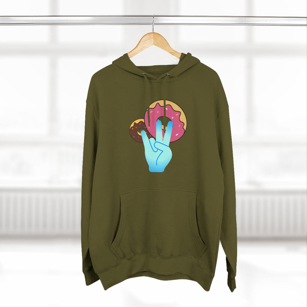 Playful Donut Fleece Hoodie, Cozy Hoodie for Foodies, Trendy Casual Wear, Gift for Food Lovers, Sweet Treat Apparel