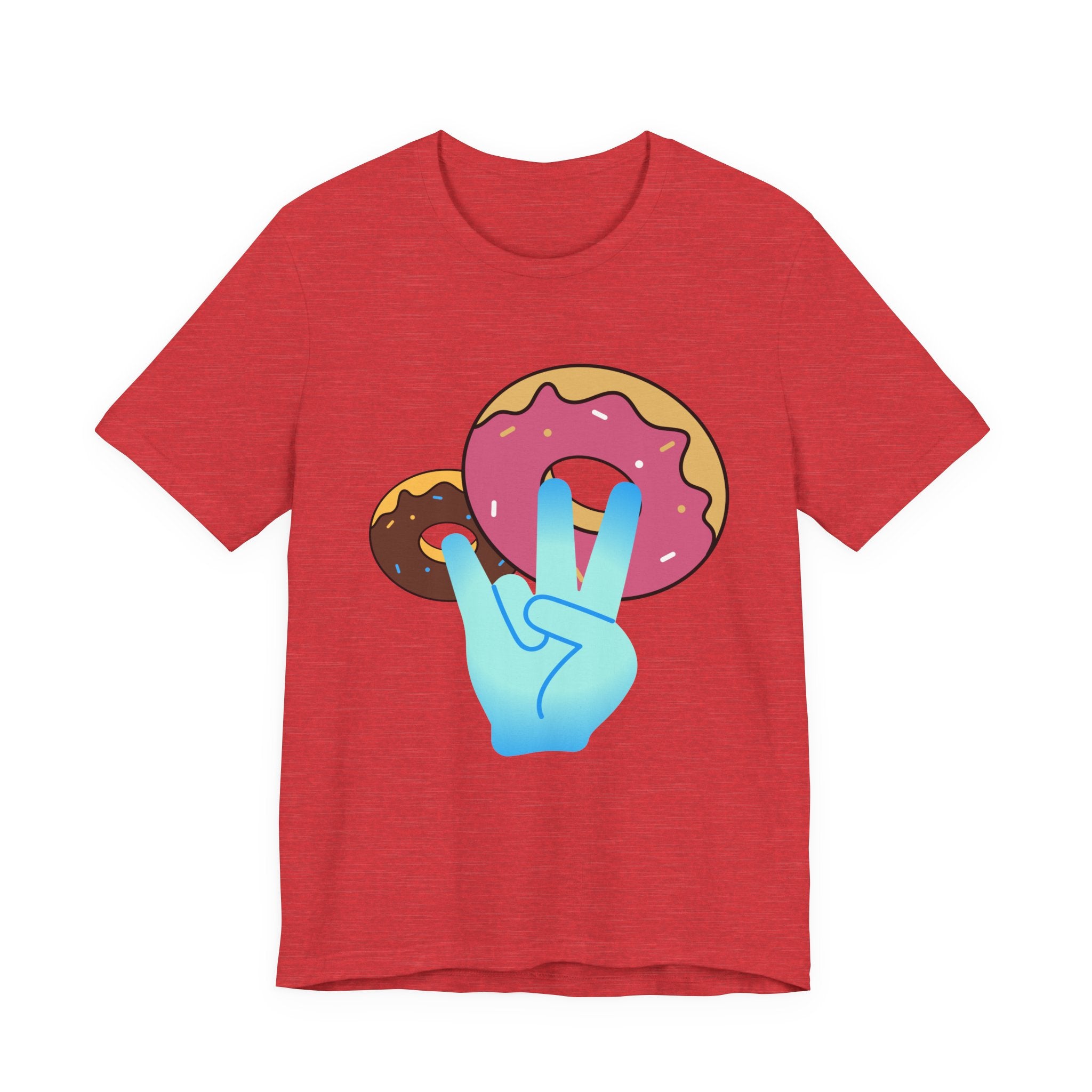 Playful Donut Graphic Tee, Casual Tee, Foodie Shirt, Gift for Food Lovers, Fun Day Out Style, Bright Orange T-Shirt, Unique Trendy Apparel