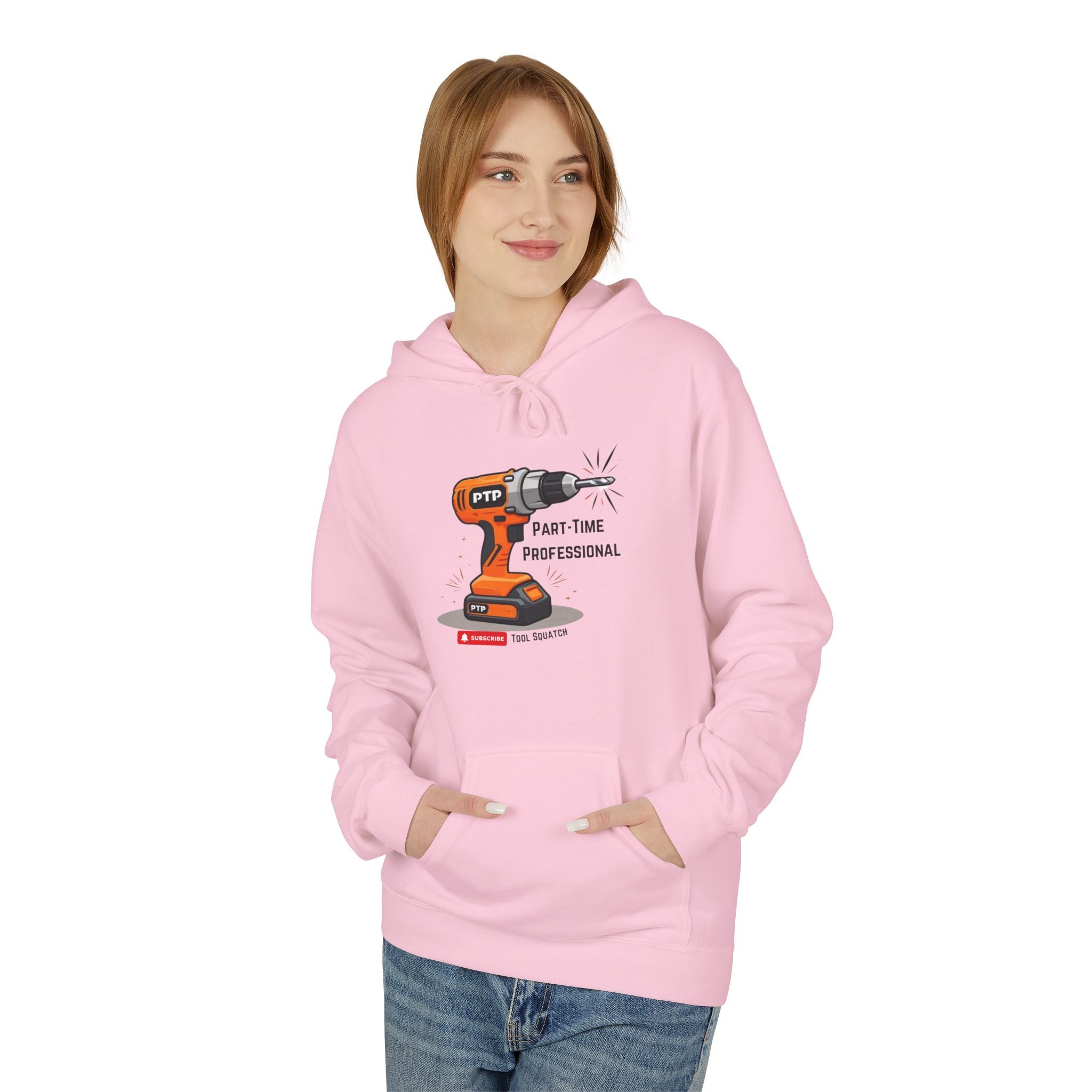 Part-Time Professional Hoodie, Tool Squatch, Crafting Apparel, Gift for Handyman, Personalized Workwear, Tool Themed Sweatshirt