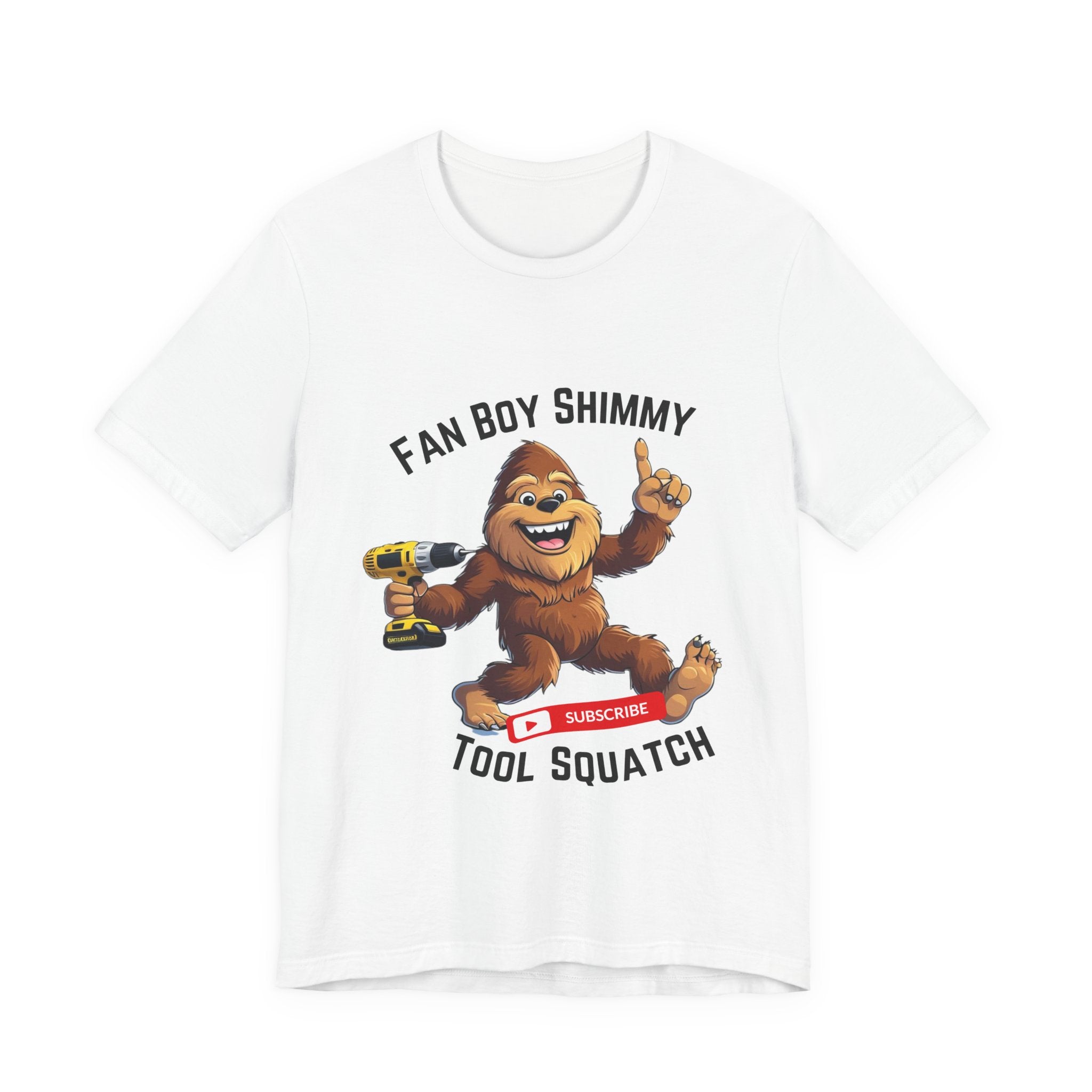 Fanboy Shimmy Tools Tee, Tool Squatch, Fun Graphic T-Shirt for DIY Lovers, Unisex Jersey Short Sleeve T-Shirt, Gift for Handyman, Celebration of Crafting