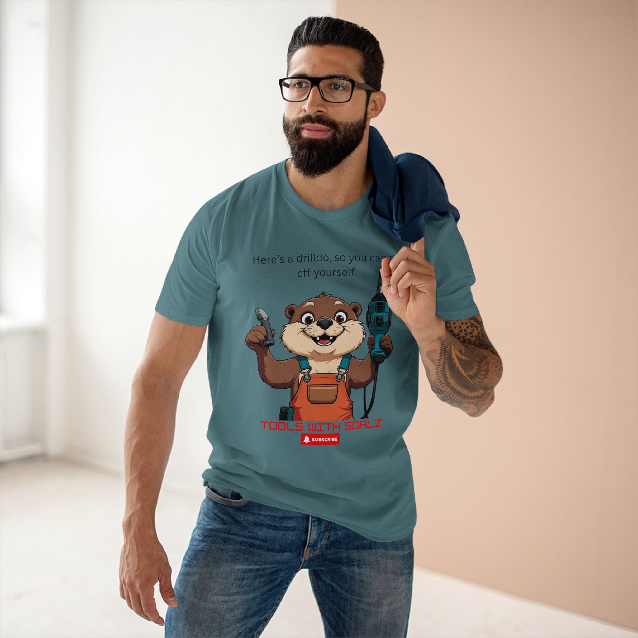 Drilldo, Tools with SoAlz Quirky Humor Shirt, DIY Gift for Handyman, Birthday Apparel, Unique Workwear