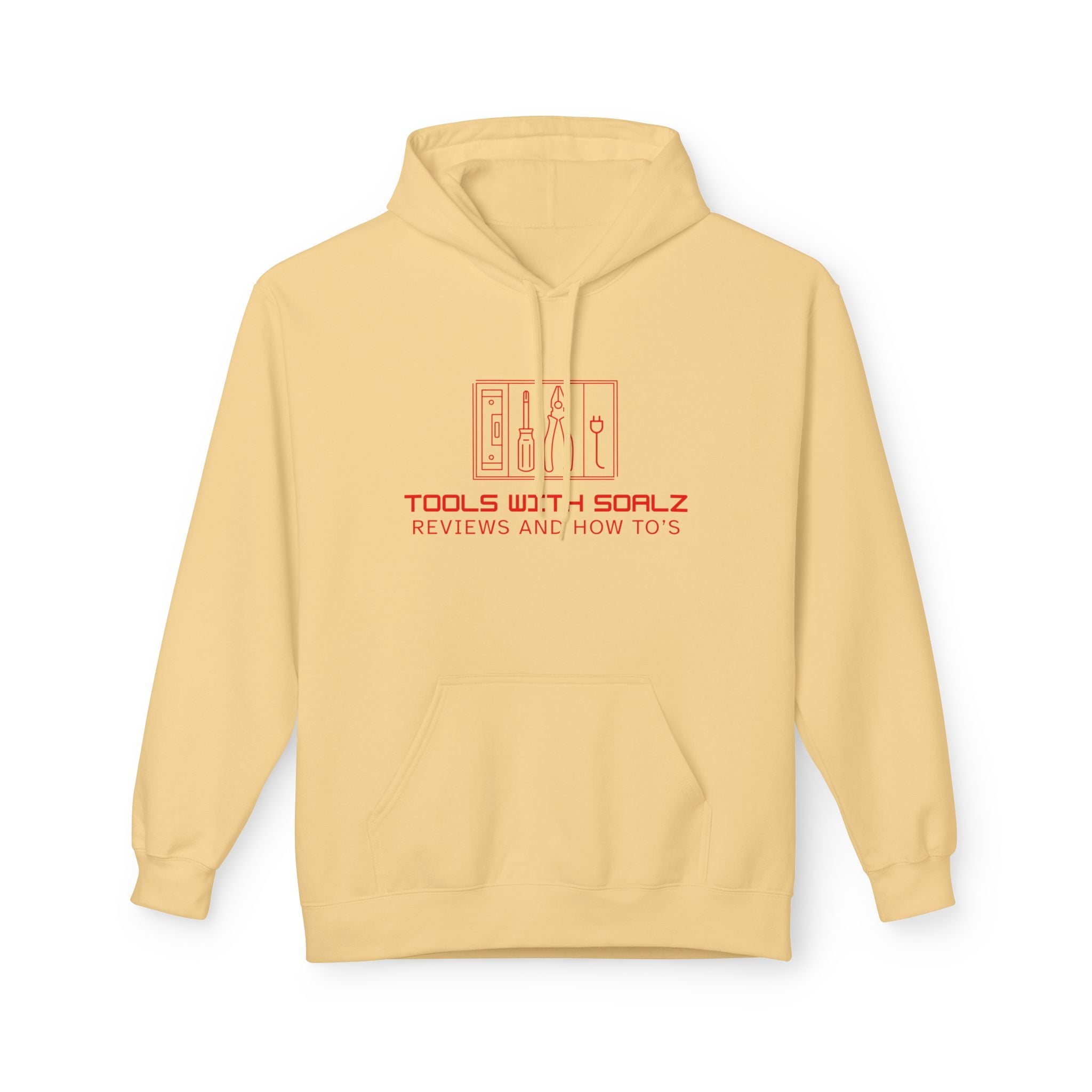 Tools with SOALZ Hoodie | Unisex Fleece Pullover, Cozy Sweatshirt for DIY Lovers, Perfect Gift for Handyman, Crafting or Home Improvement