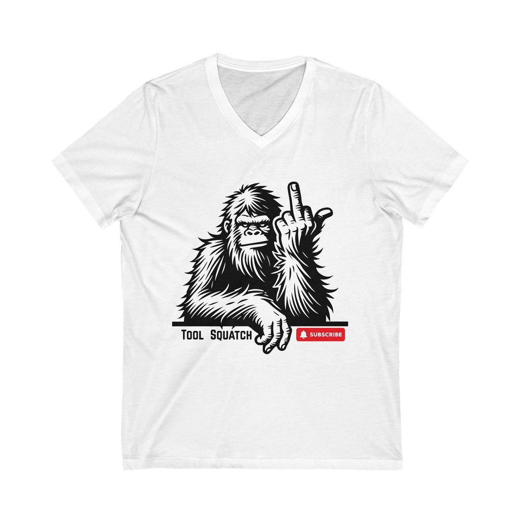 Sasquatch, Tool Squatch, Funny Sasquatch Shirt, Graphic V-Neck, Casual Unisex Wear, Gift for Outdoor Lovers, Humor Tee
