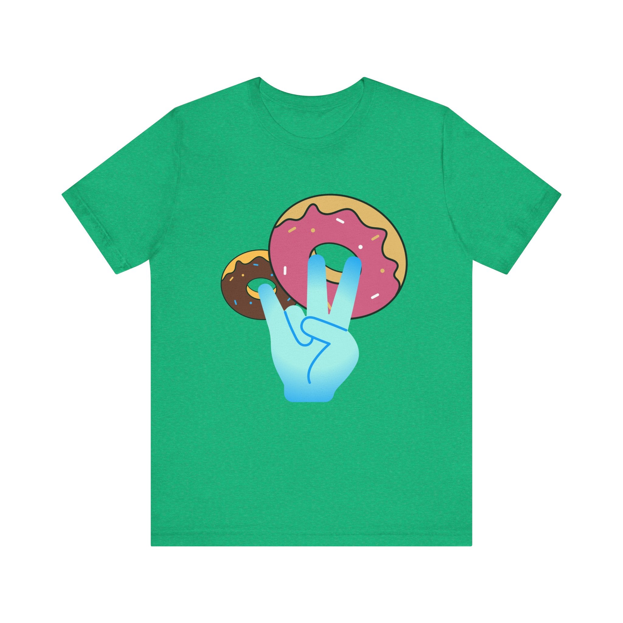 Playful Donut Graphic Tee, Casual Tee, Foodie Shirt, Gift for Food Lovers, Fun Day Out Style, Bright Orange T-Shirt, Unique Trendy Apparel