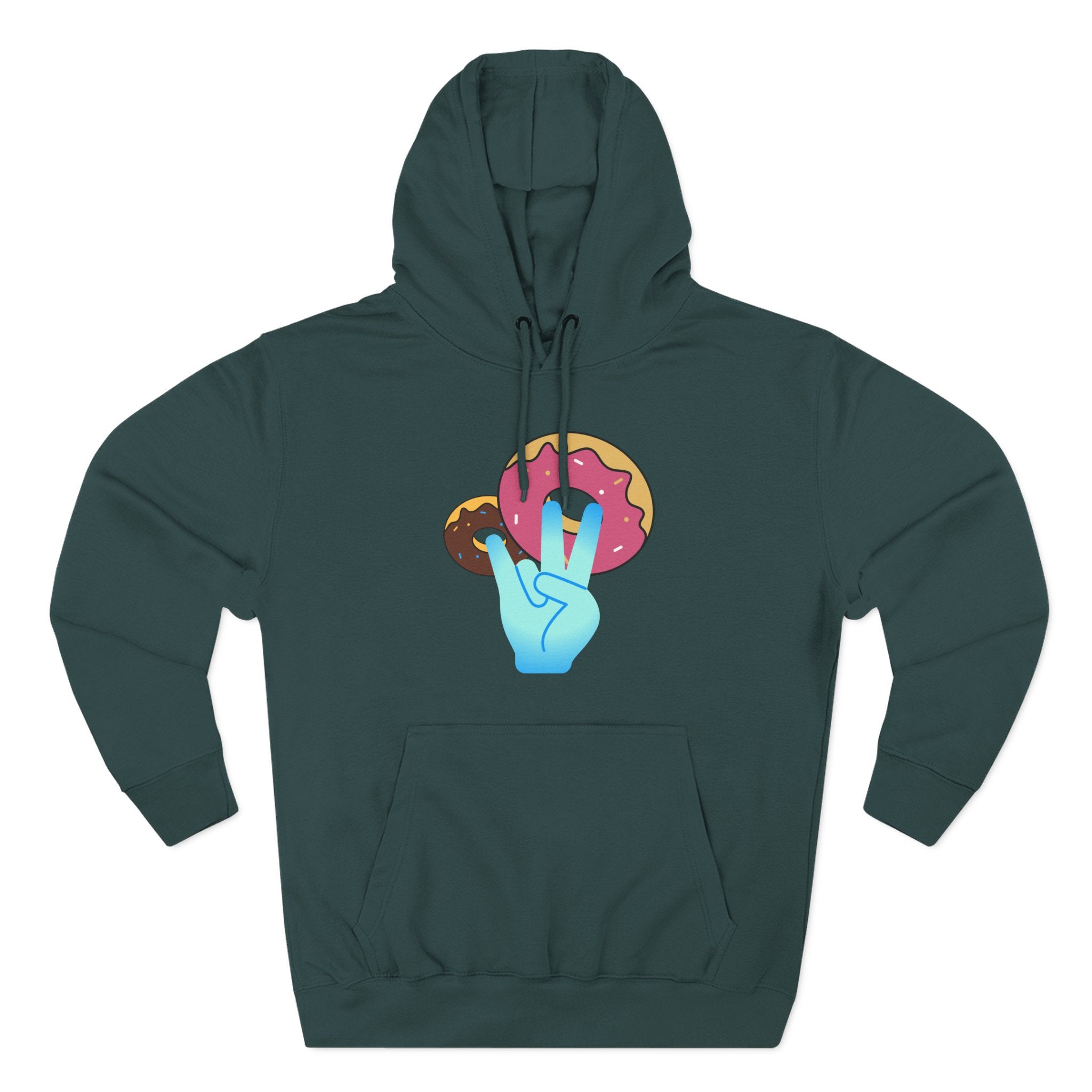 Playful Donut Fleece Hoodie, Cozy Hoodie for Foodies, Trendy Casual Wear, Gift for Food Lovers, Sweet Treat Apparel